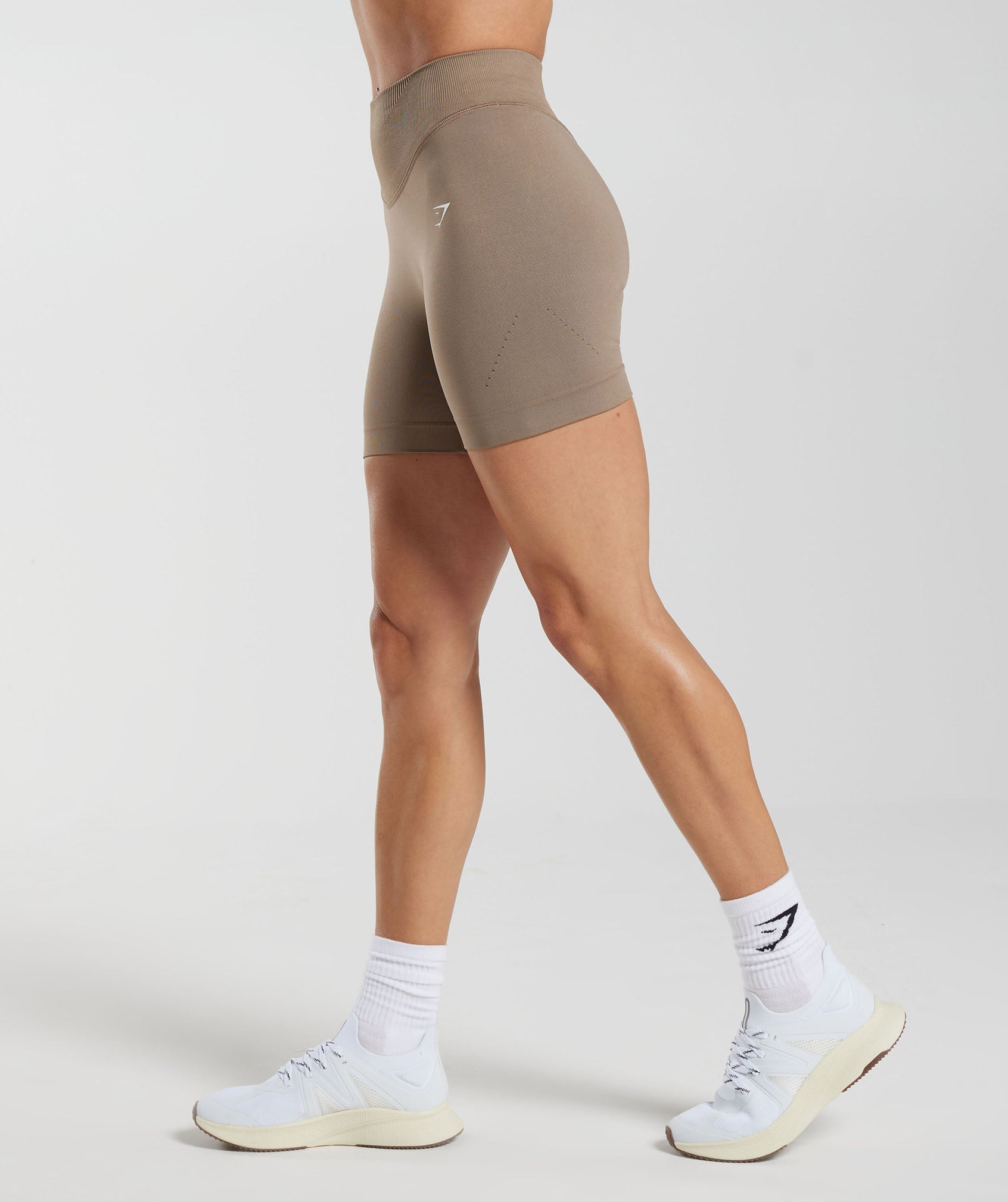 Sweat Seamless Shorts in Fossil Brown - view 3