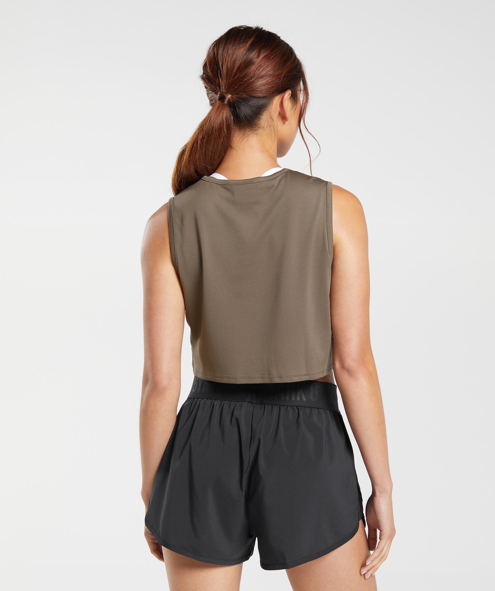 Training Crop Tank in Camo Brown - view 2