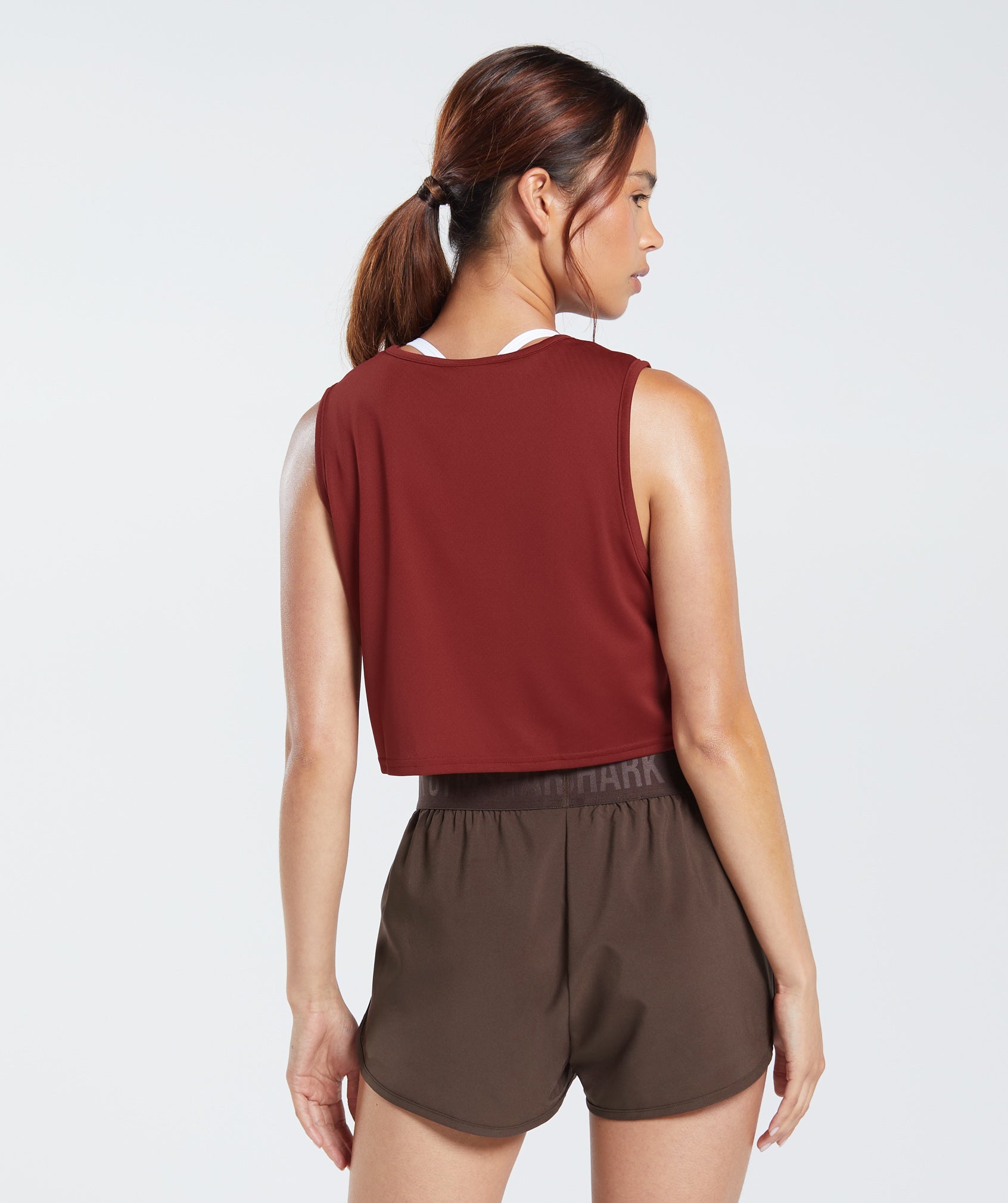 Training Crop Tank in Spiced Red - view 2