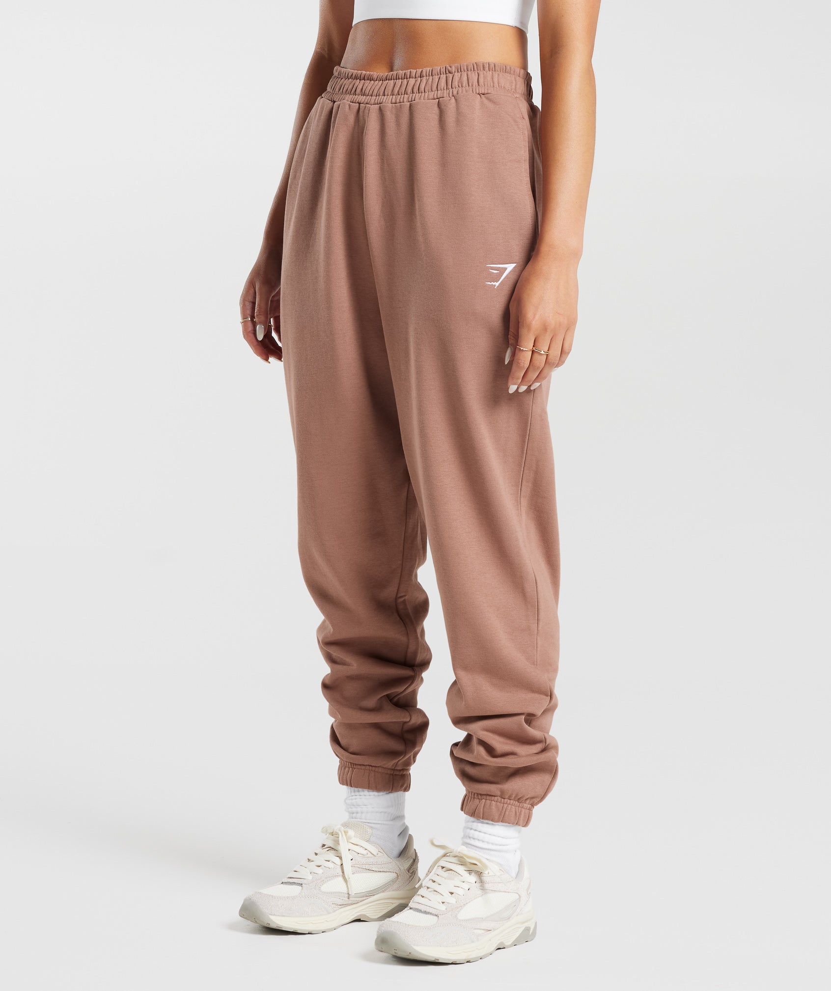 Training Fleece Joggers in Taupe Brown - view 3