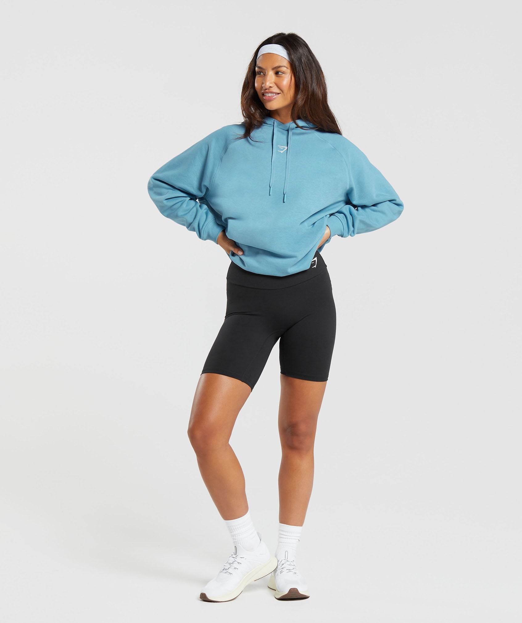 Training Oversized Fleece Hoodie in Dusk Blue - view 4