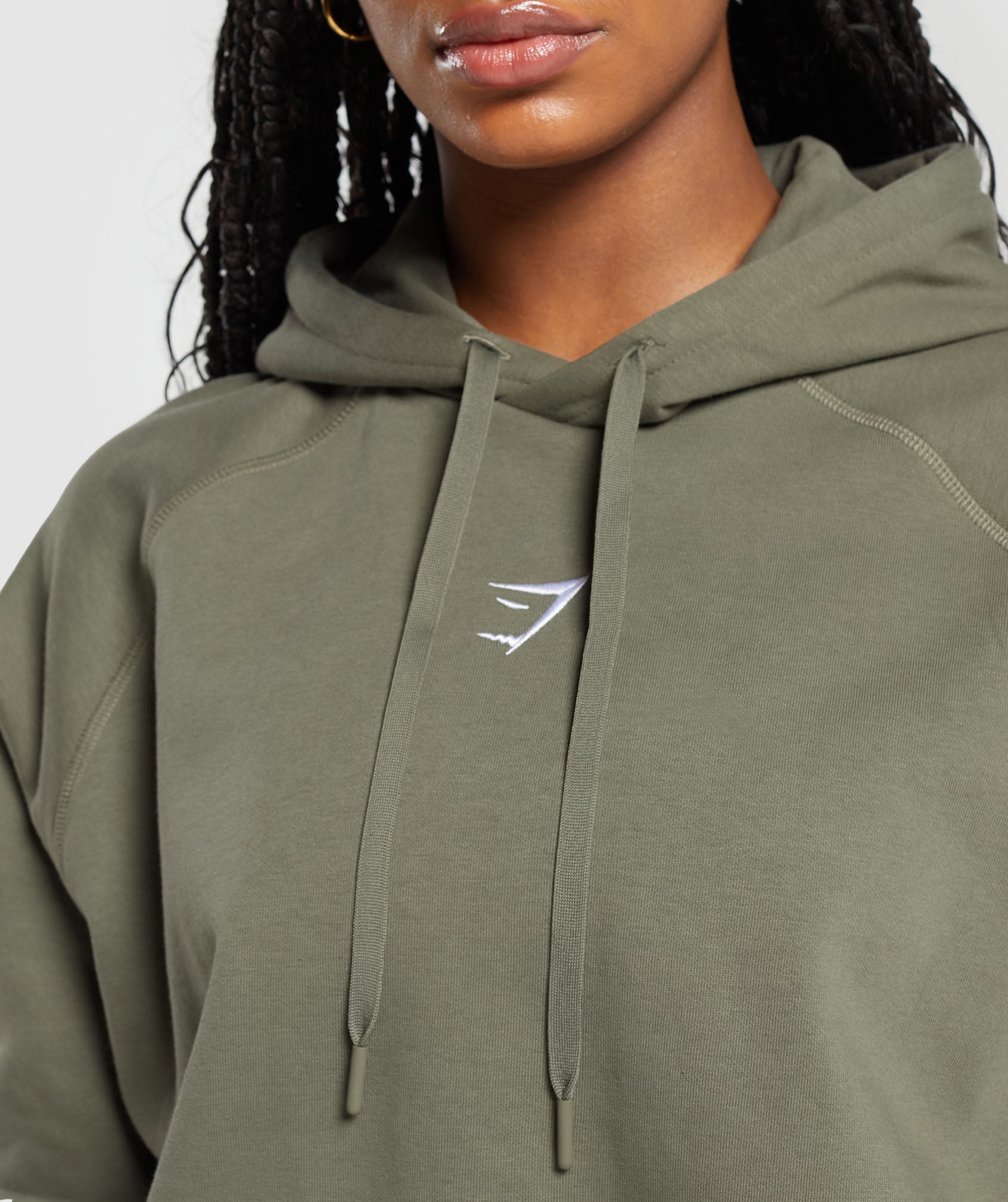 Training Oversized Fleece Hoodie in Base Green - view 2