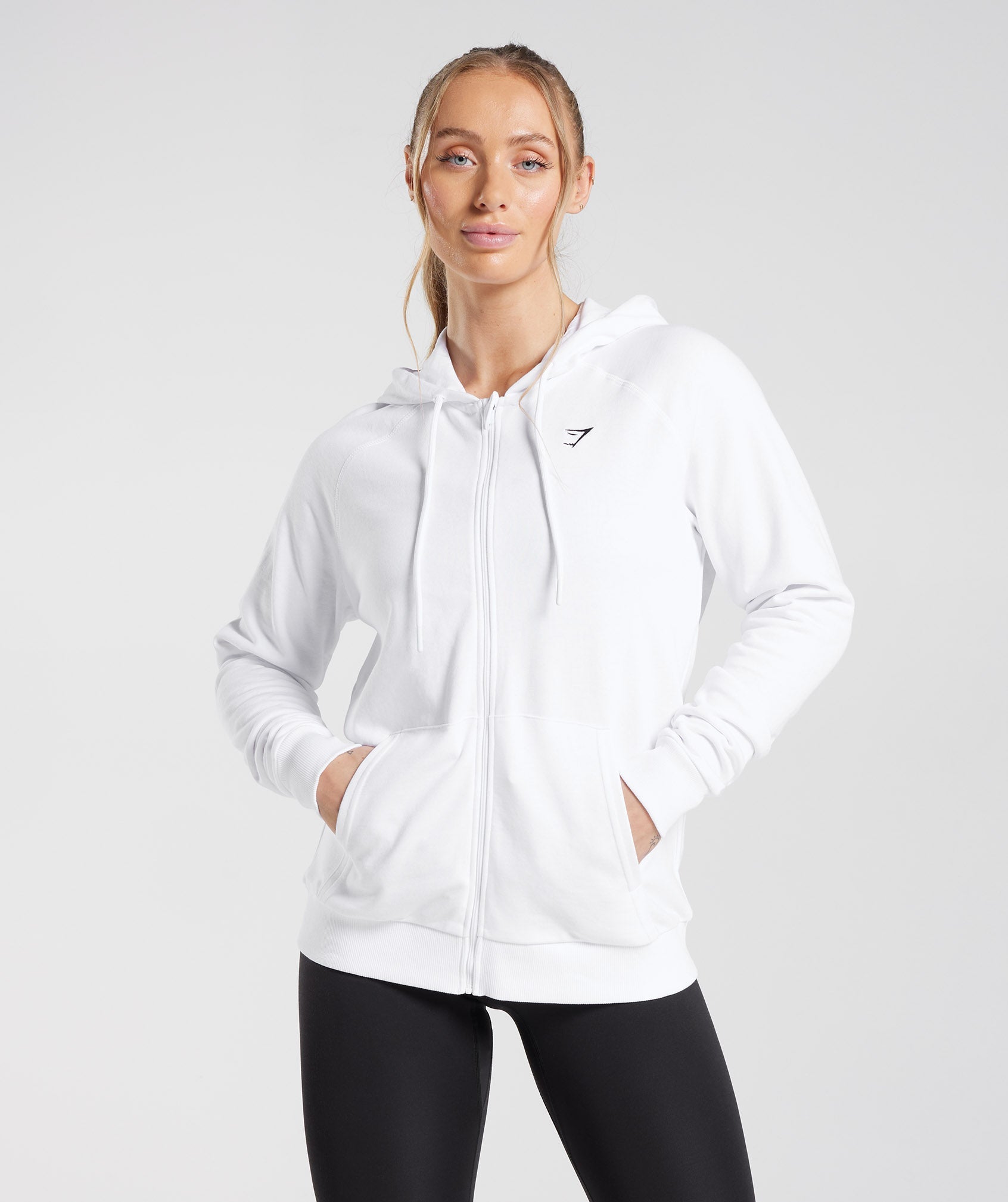 Training Zip Hoodie in White - view 1