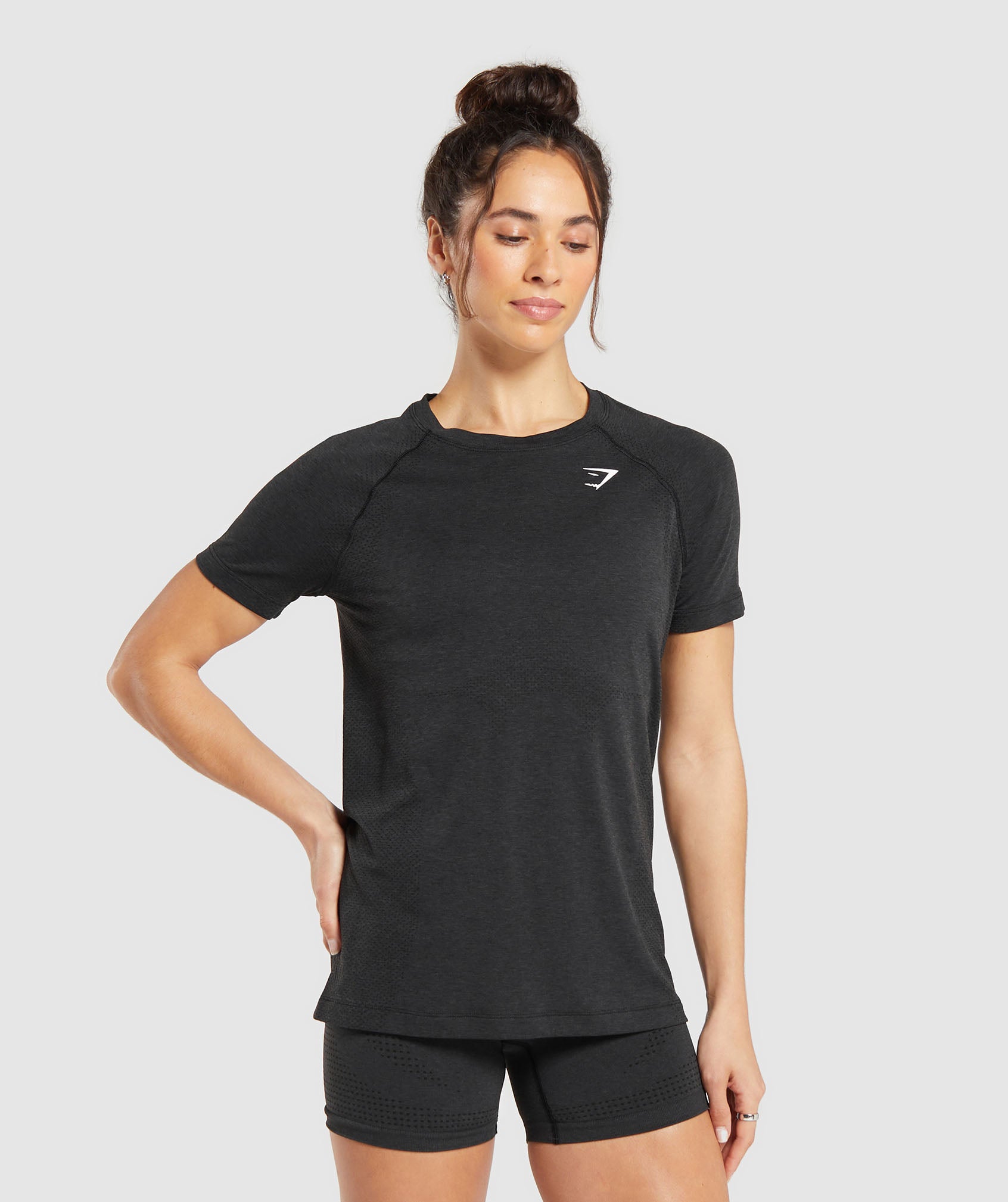 Vital Seamless 2.0 Light T-Shirt in Black Marl