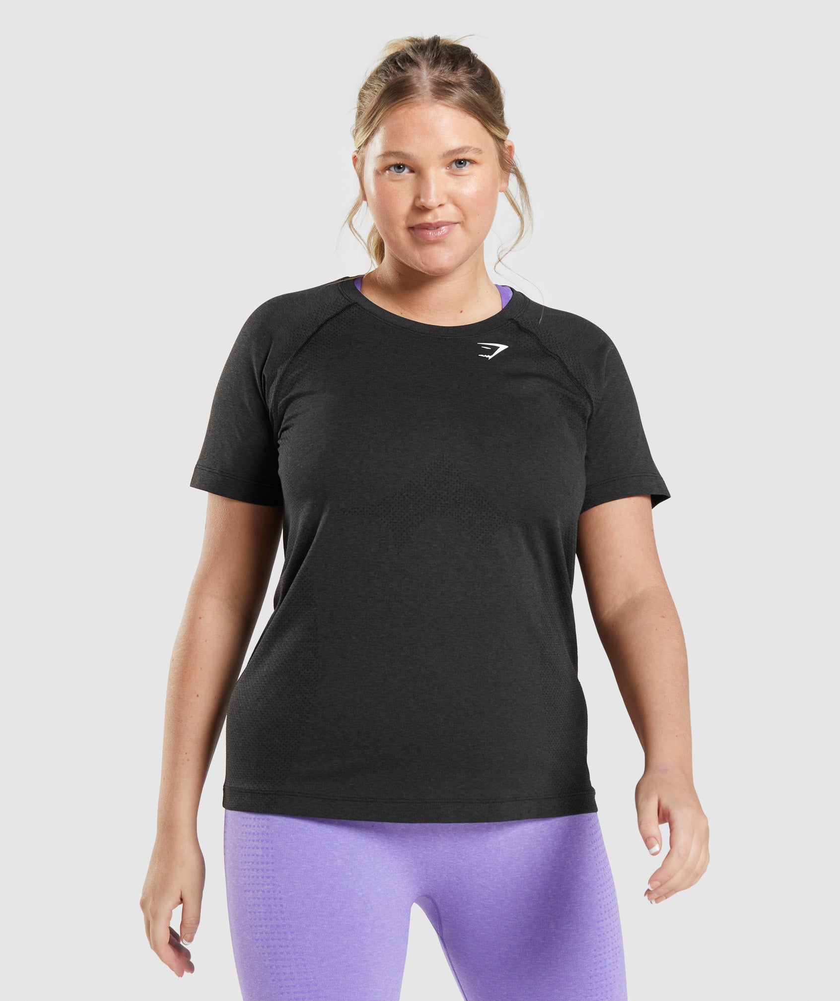 Vital Seamless 2.0 Light T-Shirt in Black Marl - view 7