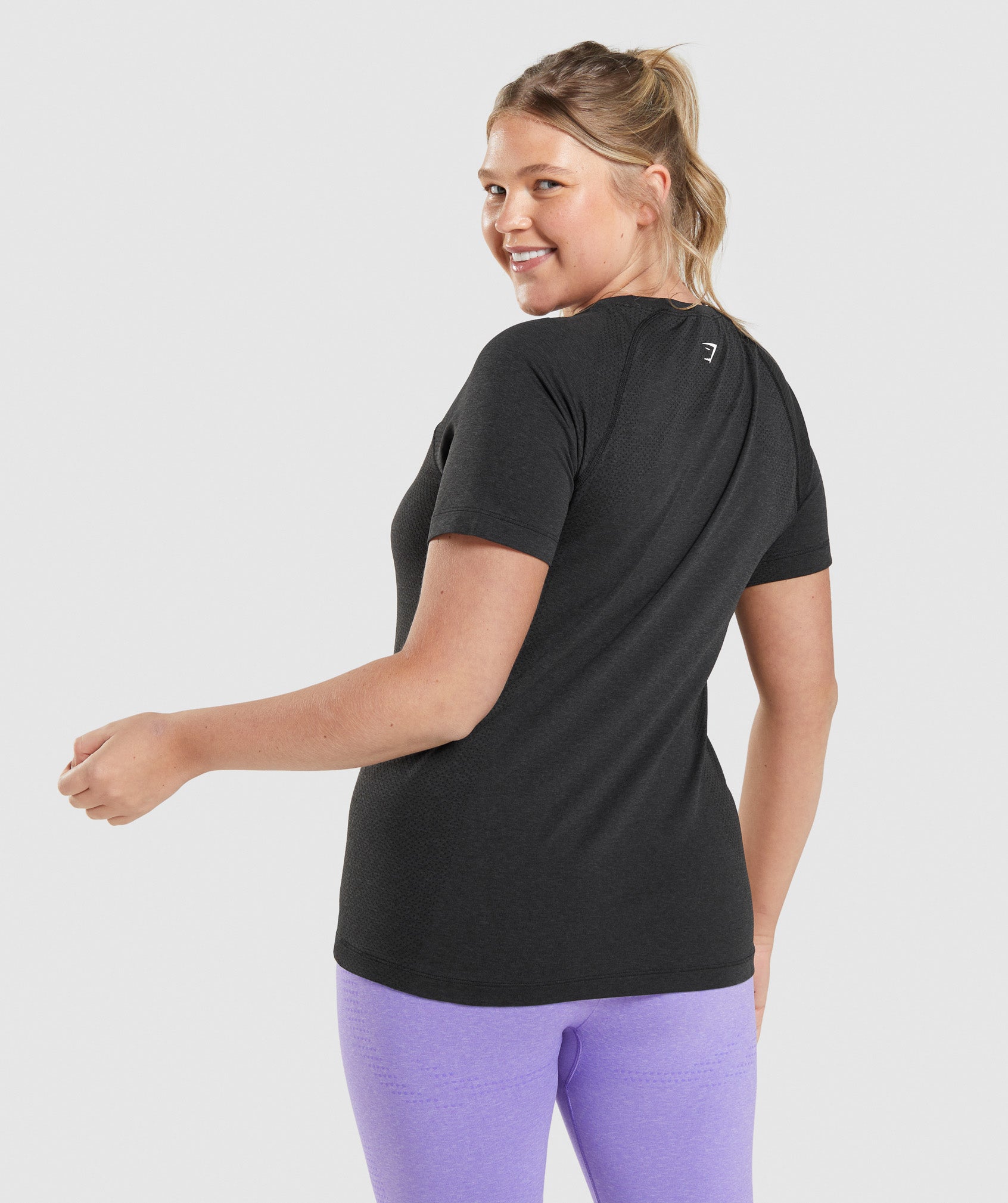 Vital Seamless 2.0 Light T-Shirt in Black Marl - view 8