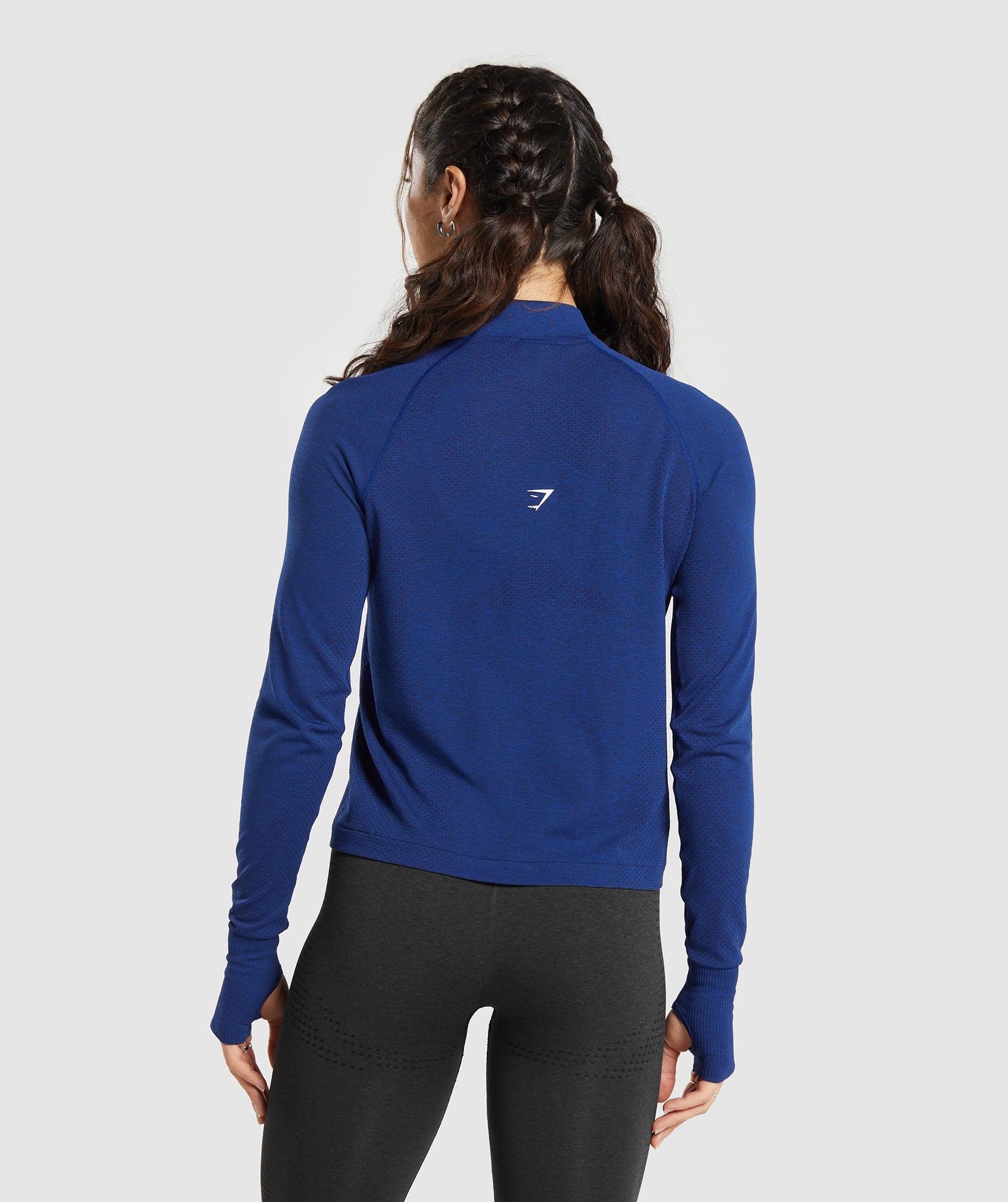 Vital Seamless 2.0 1/4 Zip in Stellar Blue Marl - view 2