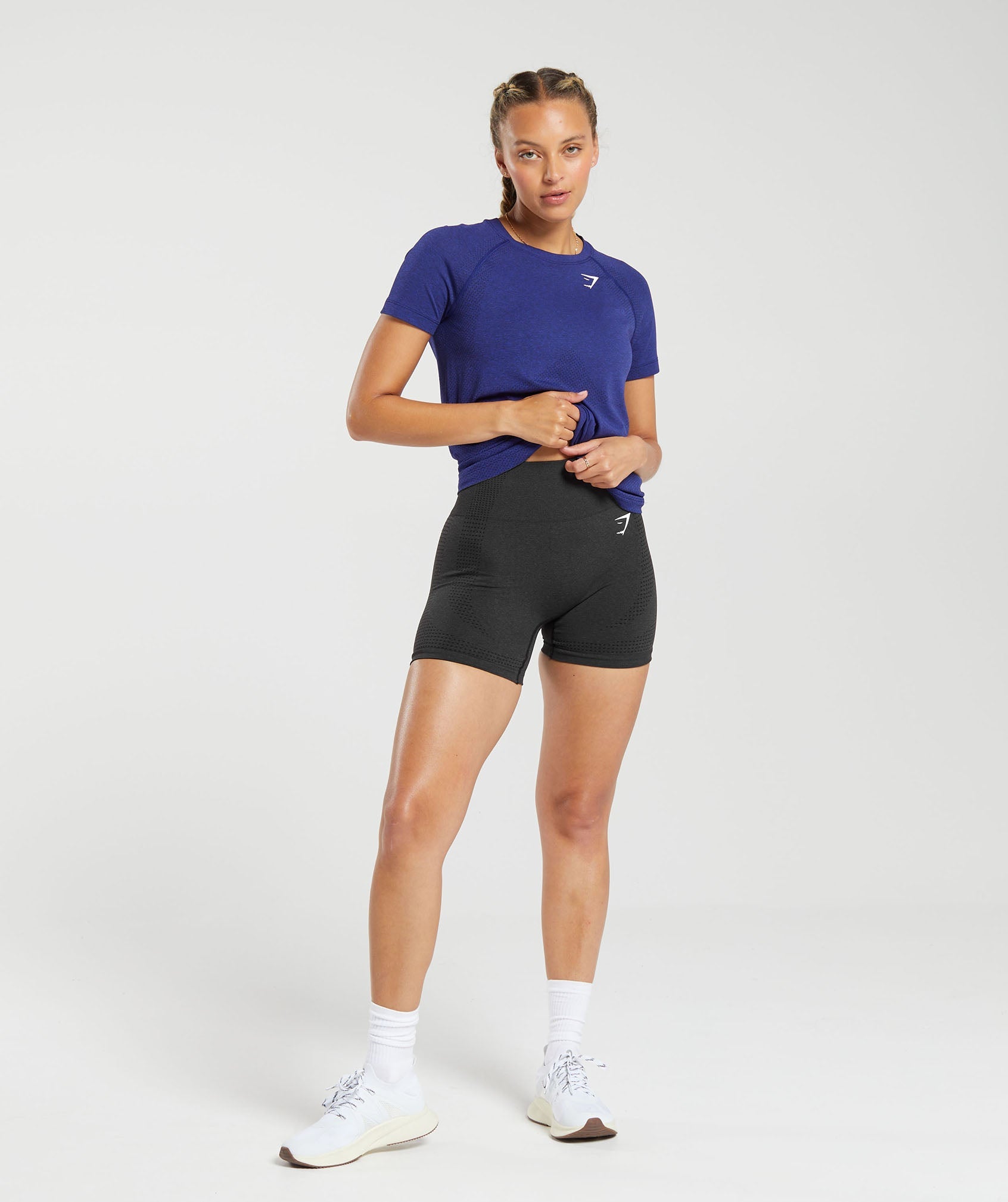 Vital Seamless  2.0 Light T Shirt in Cobalt Purple Marl - view 4