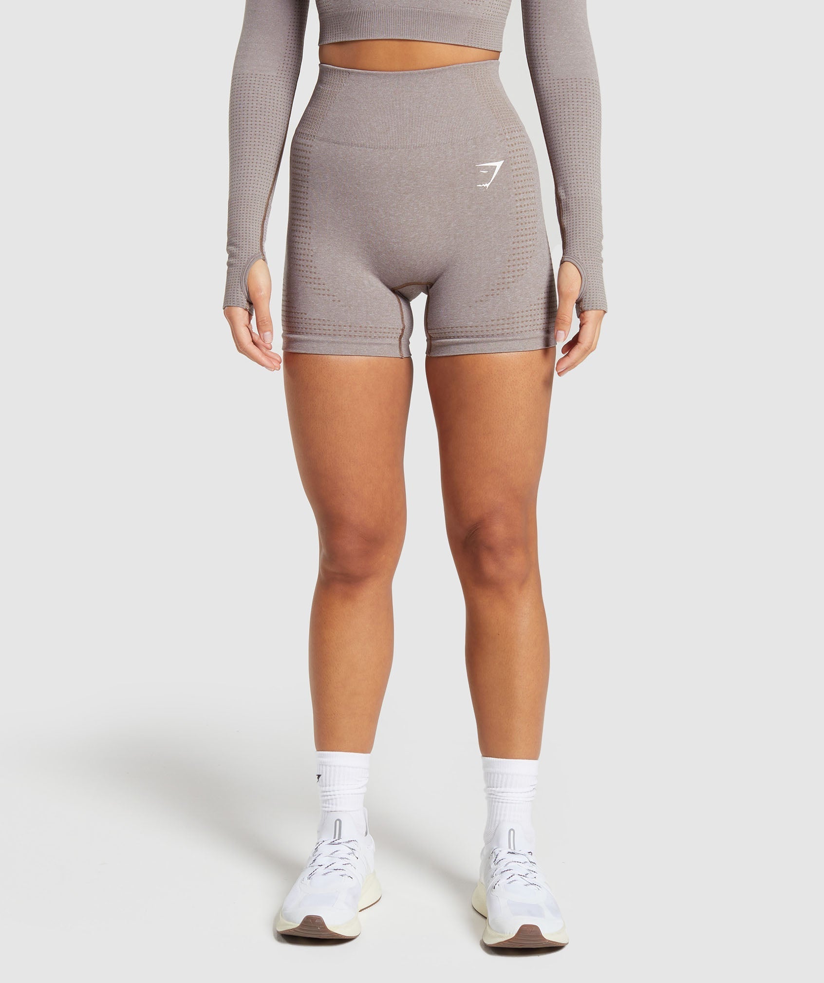 Vital Seamless 2.0 Shorts in Warm Taupe Marl - view 1