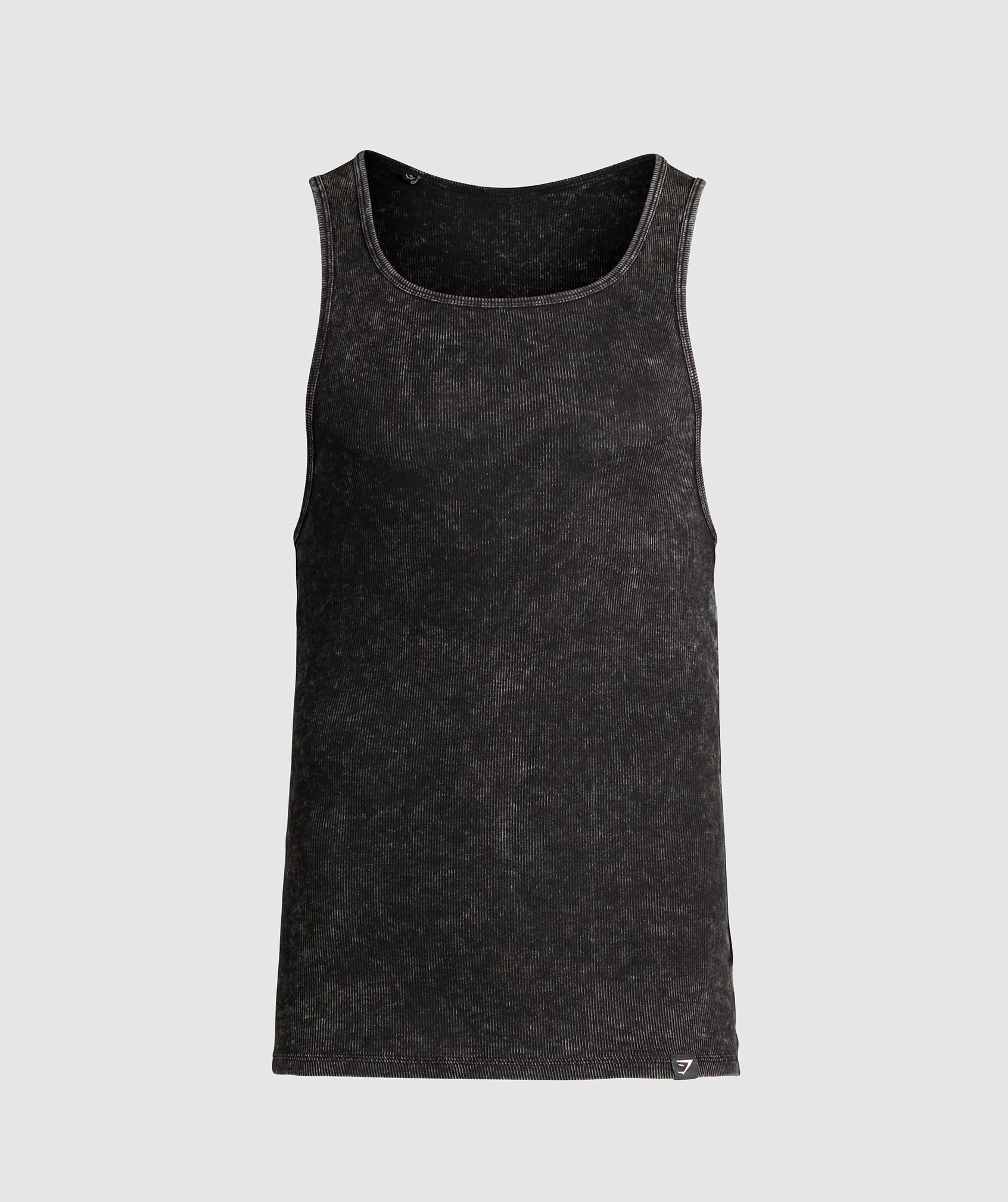 Washed Ribbed Tank 1PK in Black/Gel Bleach Wash - view 7