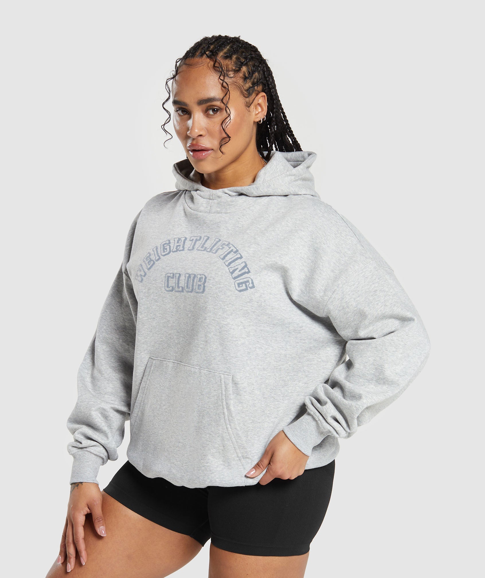 Weightlifting Oversized Hoodie in Light Grey Core Marl - view 3