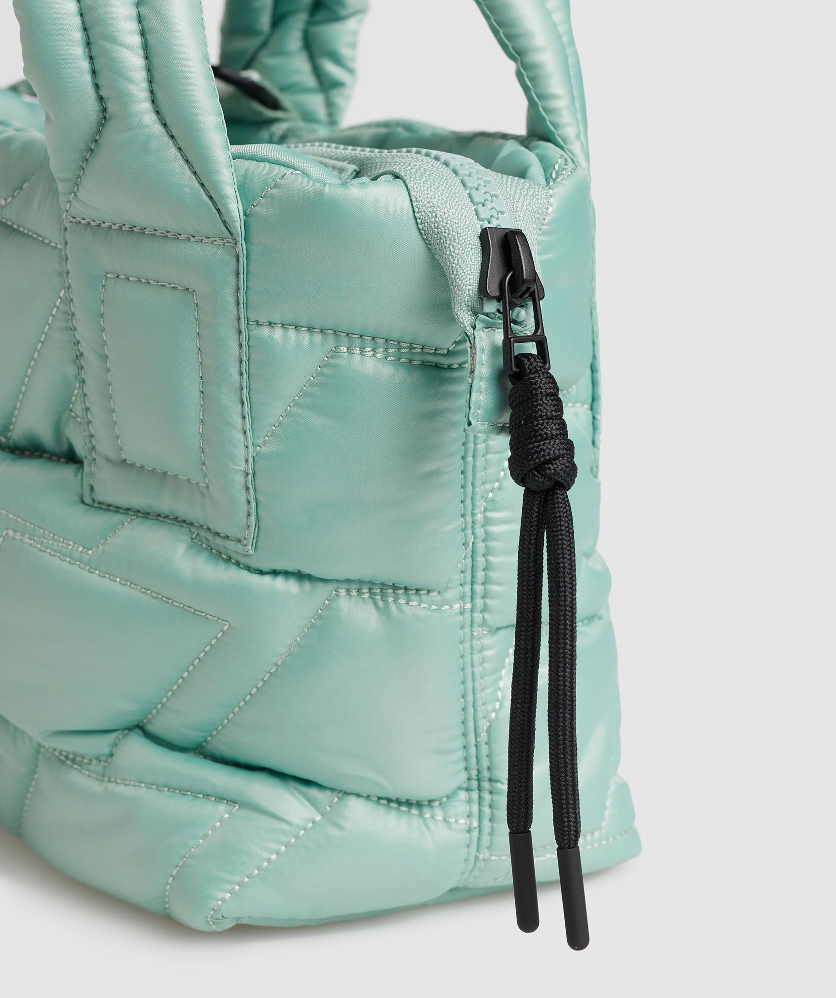 Quilted Mini Tote in Frost Teal - view 3