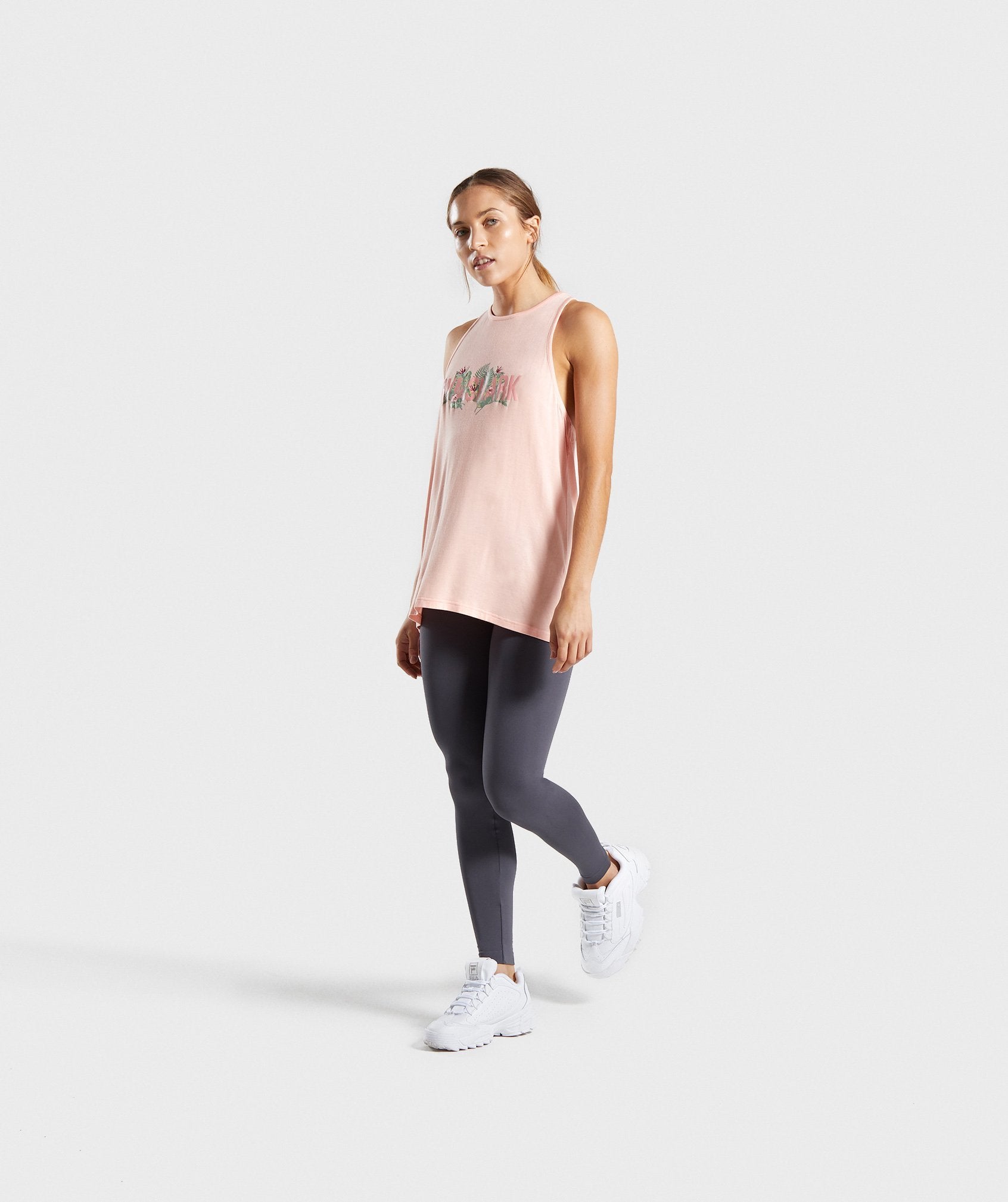 Relaxed Graphic Vest in Washed Peach - view 4