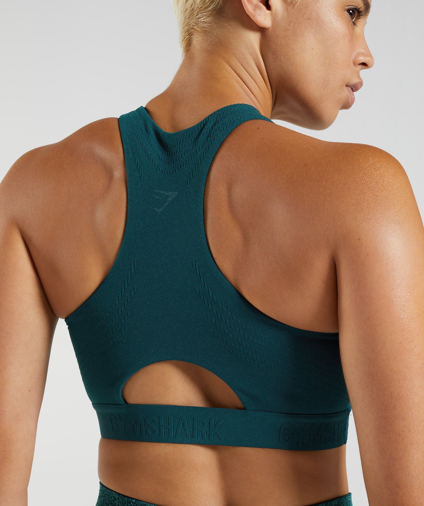 315 Performance High Neck Sports Bra in Winter Teal/Pearl Blue - view 5