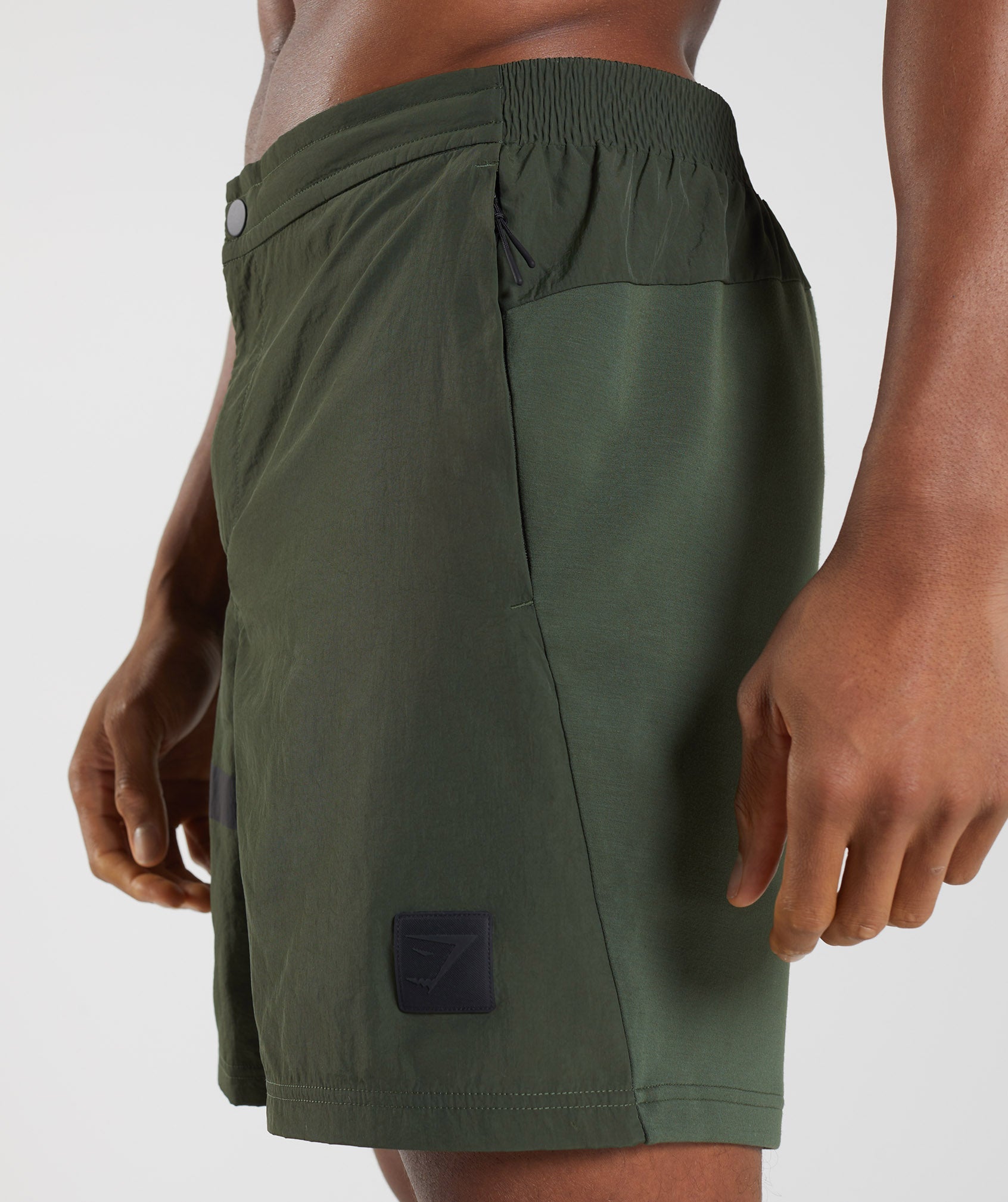 Retake Woven 7" Shorts in Moss Olive - view 5