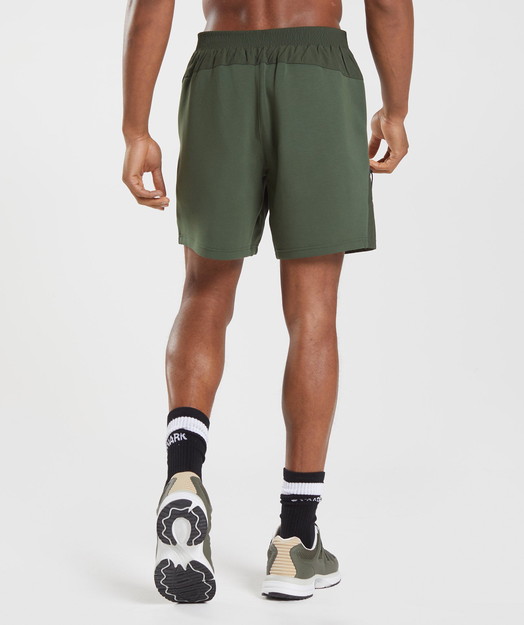 Retake Woven 7" Shorts in Moss Olive - view 2