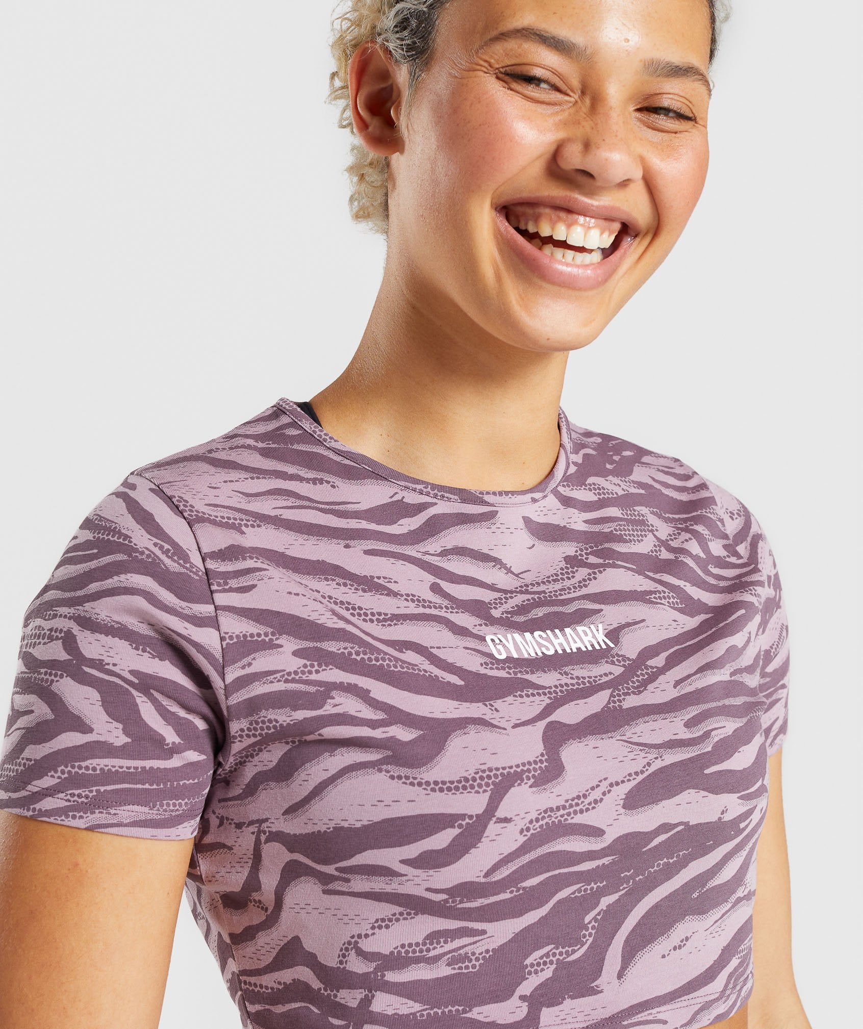 Animal Graphic Crop Top in Purple Print - view 7