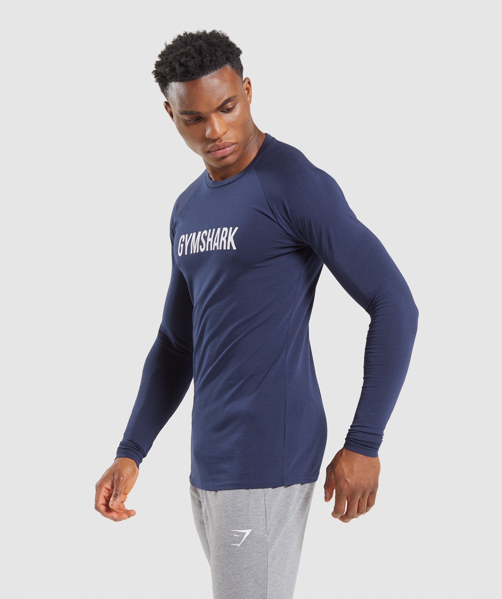 Apollo Long Sleeve T-Shirt in Dark Blue - view 3