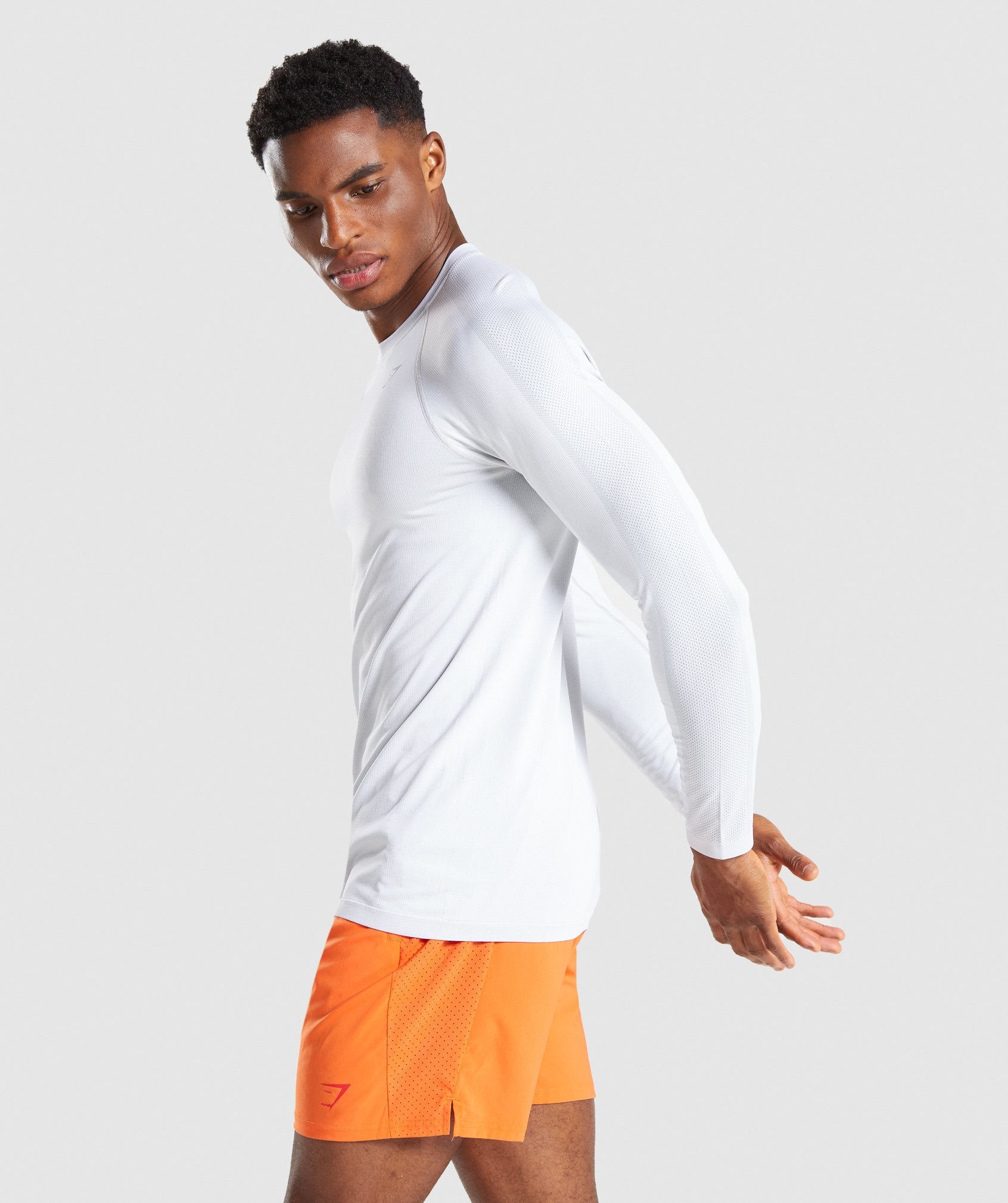 Aspect Lightweight Seamless Long Sleeve T-Shirt in White