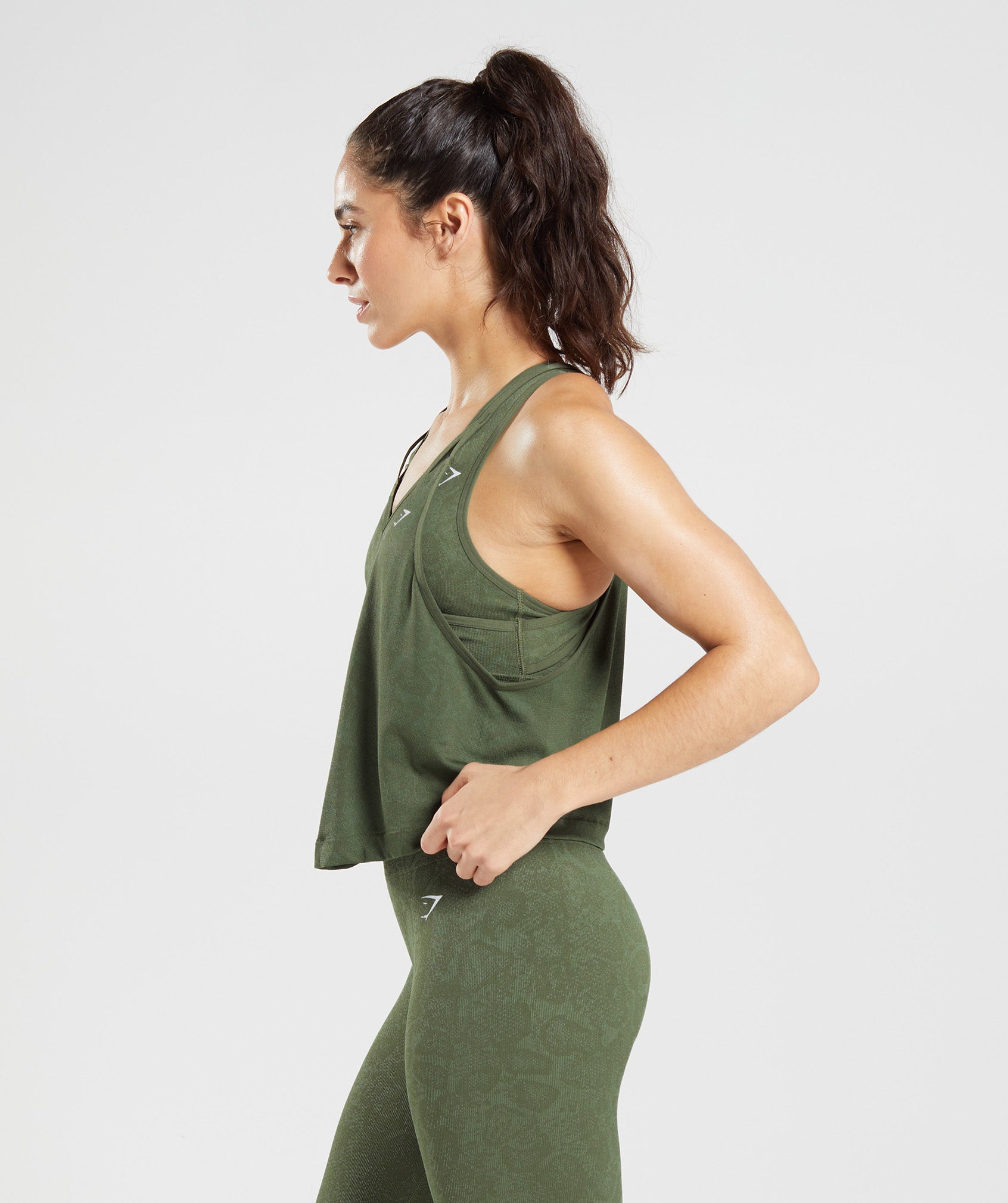Adapt Animal Seamless Midi Tank in Willow Green/Core Olive - view 3