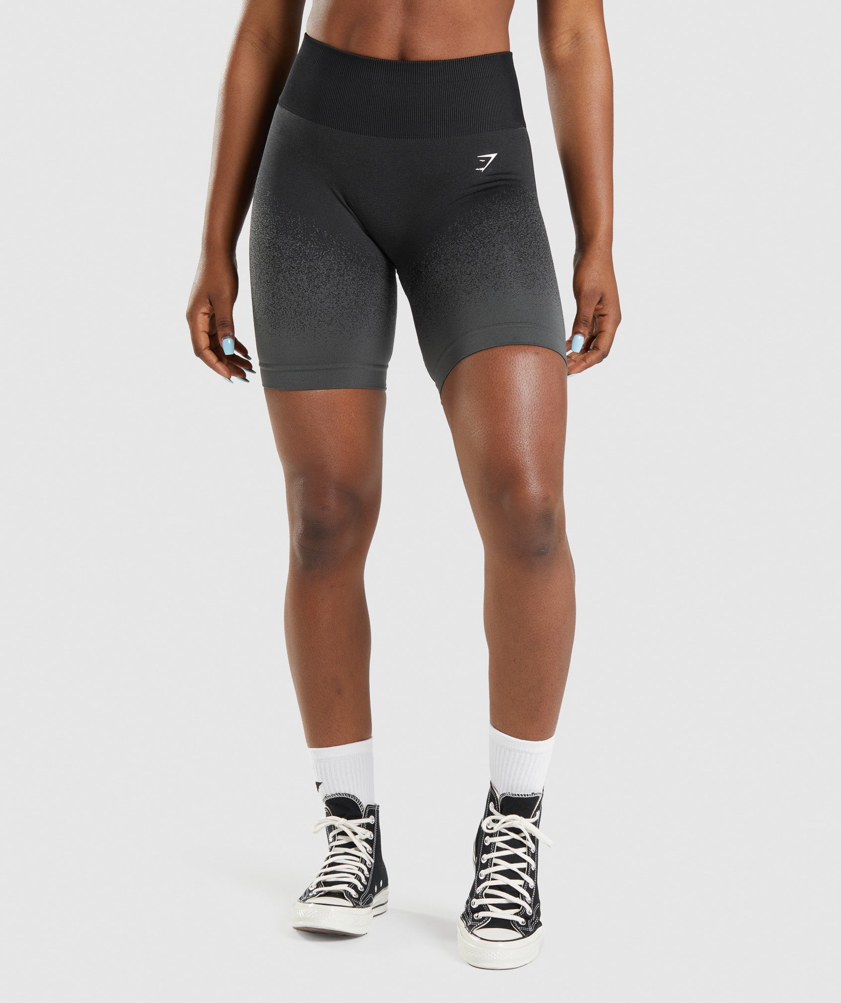 Adapt Ombre Seamless Cycling Shorts in Black/Grey - view 1