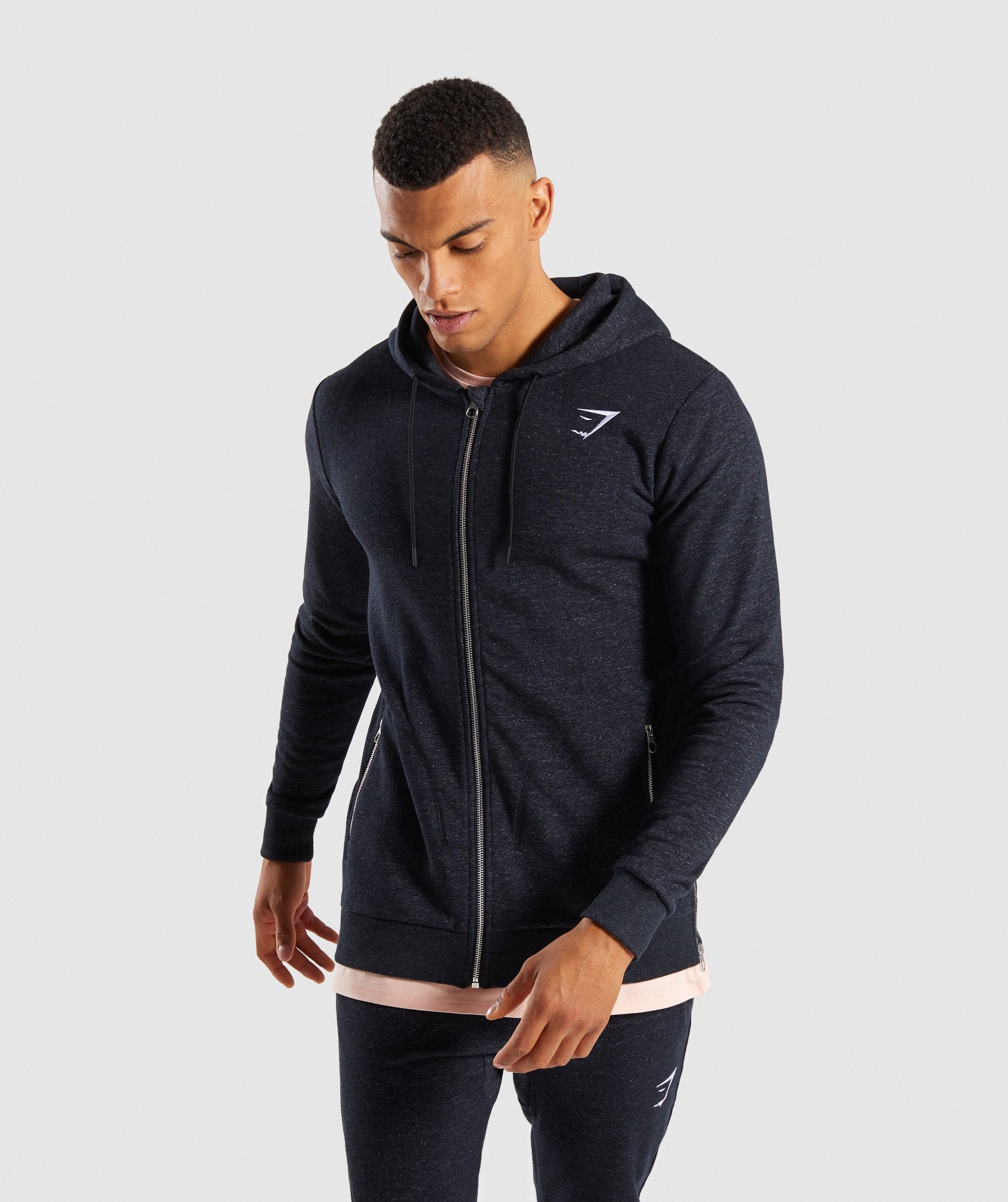 Adapt Zip Hoodie in Black Marl - view 1