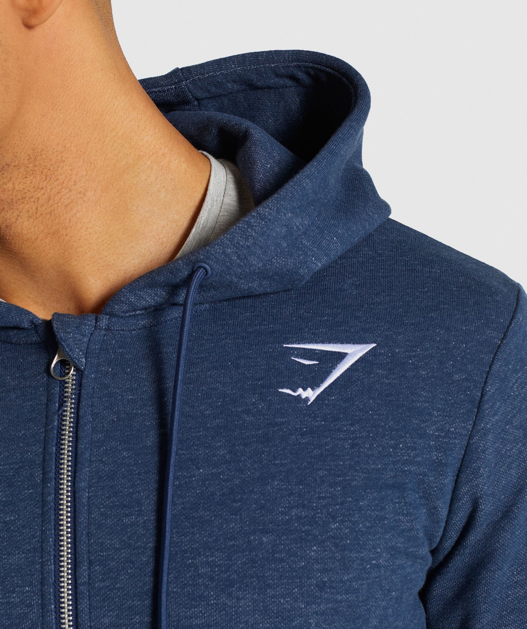 Adapt Zip Hoodie in Sapphire Blue Marl - view 5