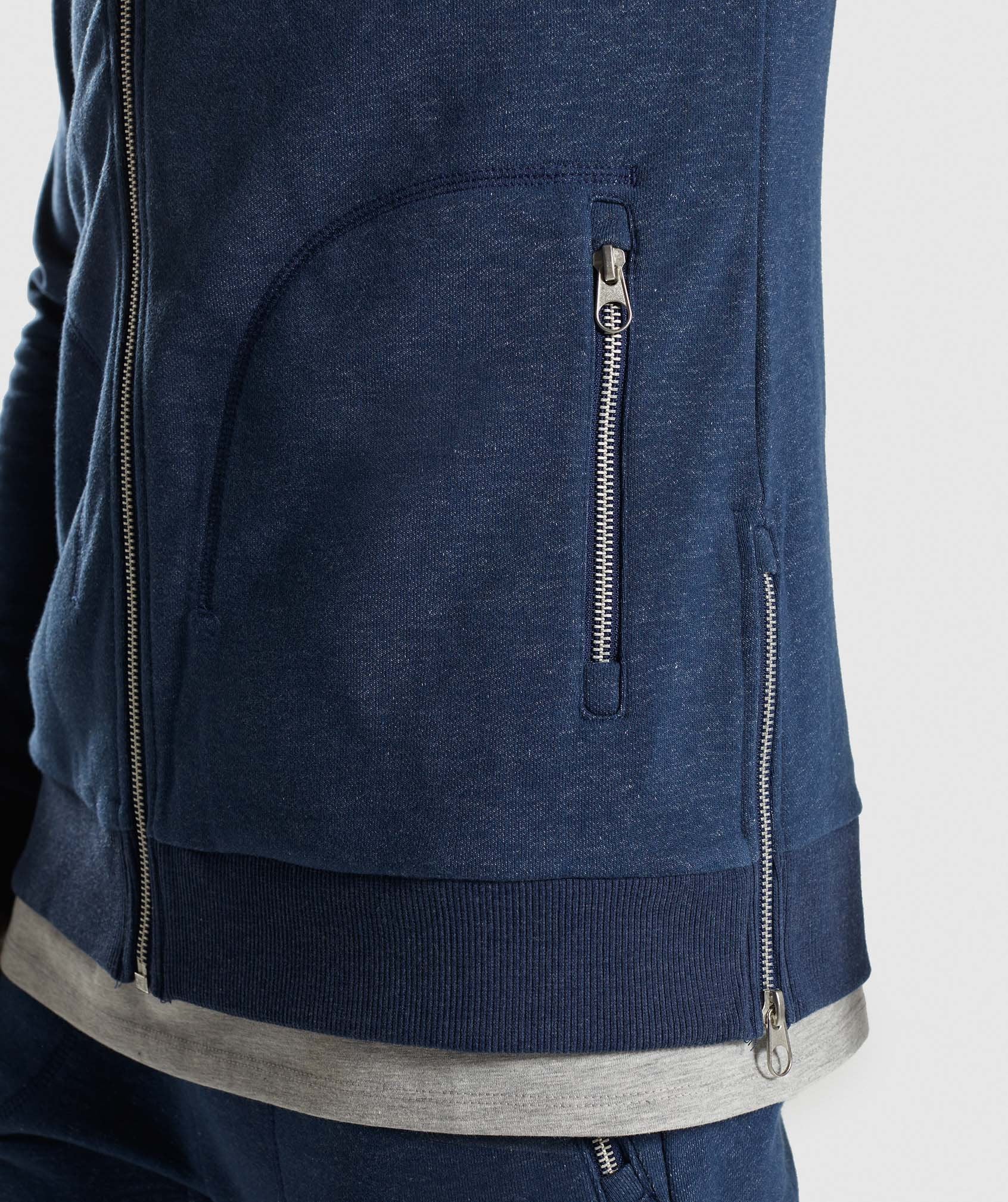 Adapt Zip Hoodie in Sapphire Blue Marl - view 6