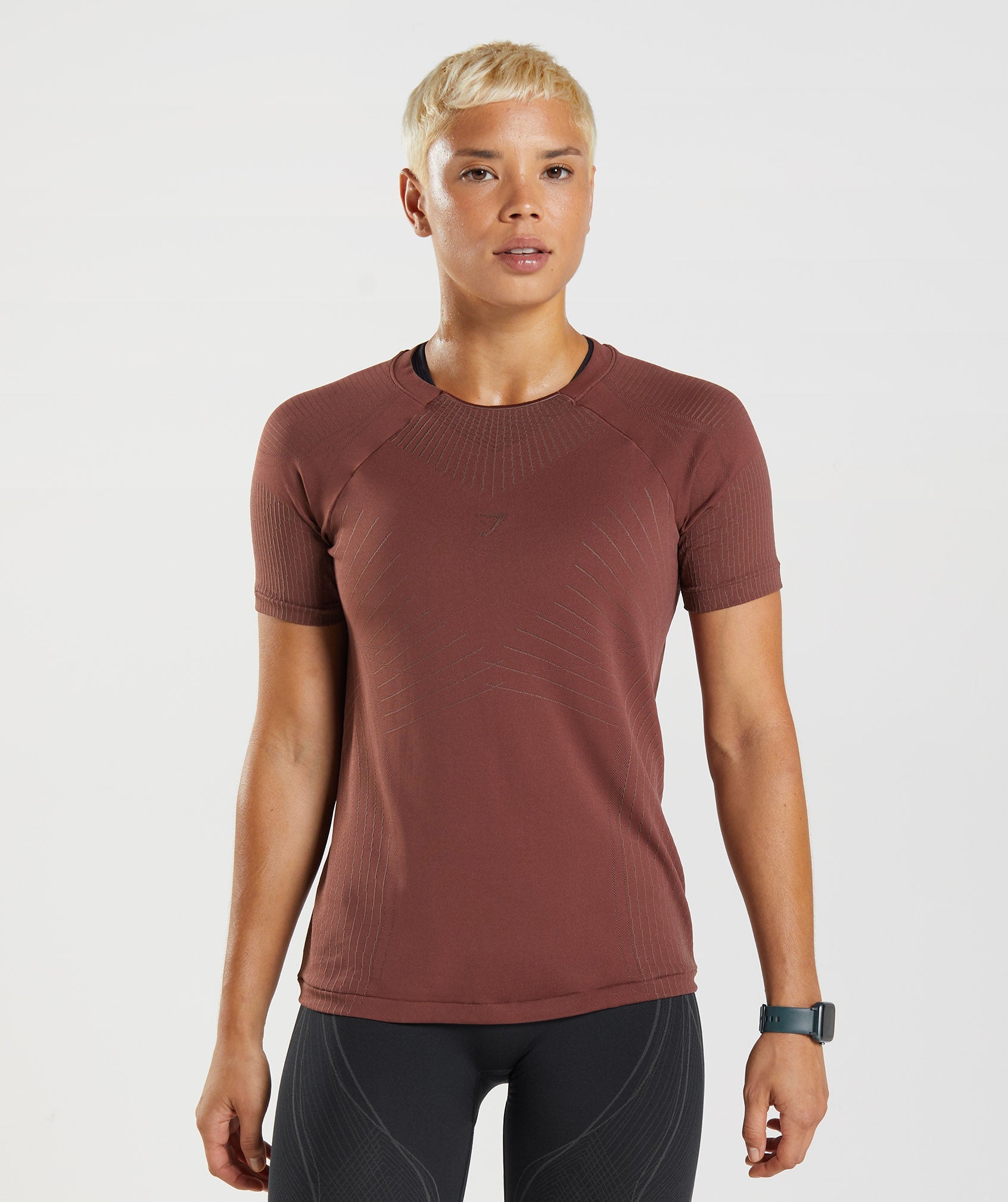 Apex Seamless Top in Cherry Brown/Truffle Brown - view 1