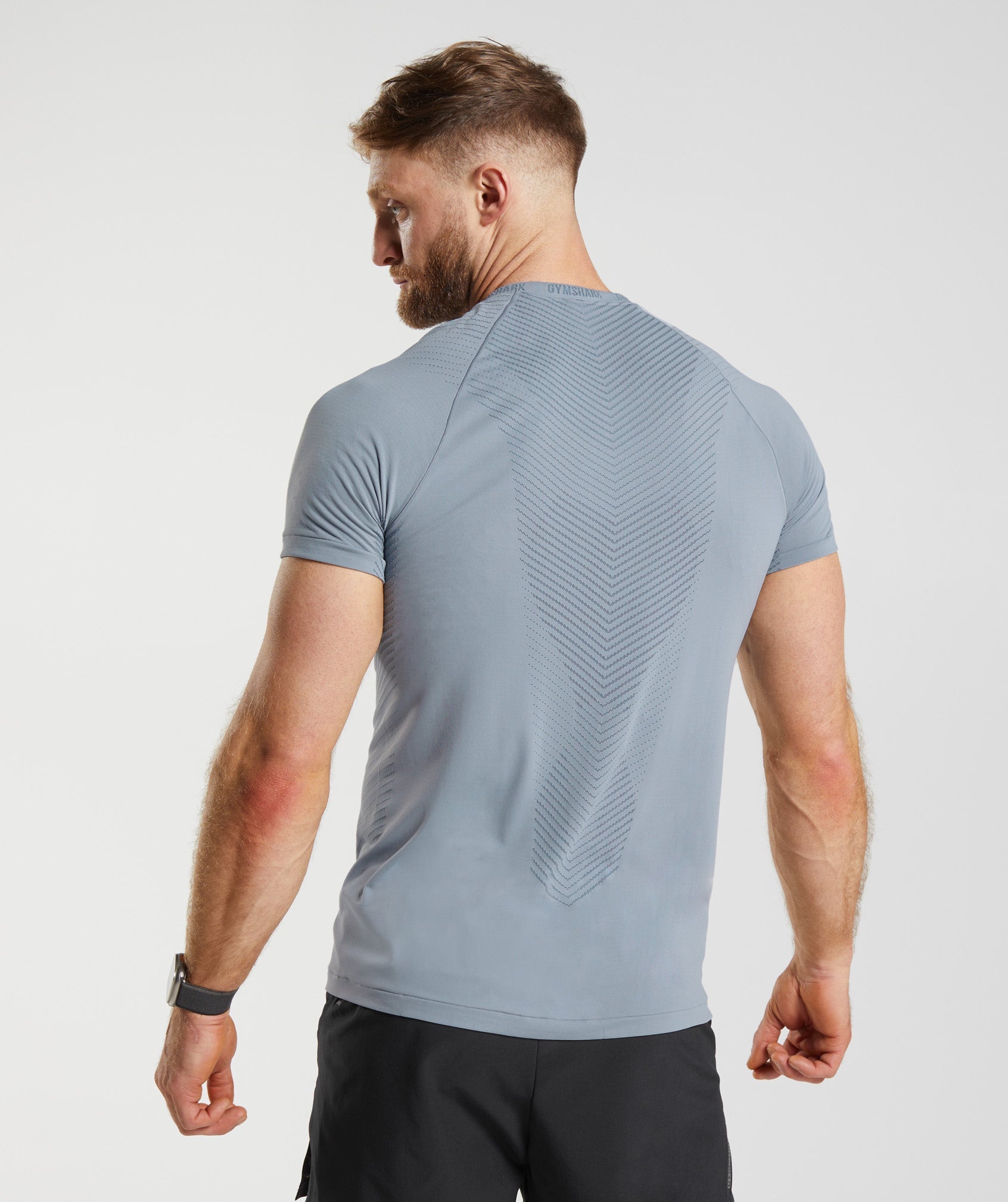 Apex Seamless T-Shirt in Drift Grey/Evening Blue - view 2