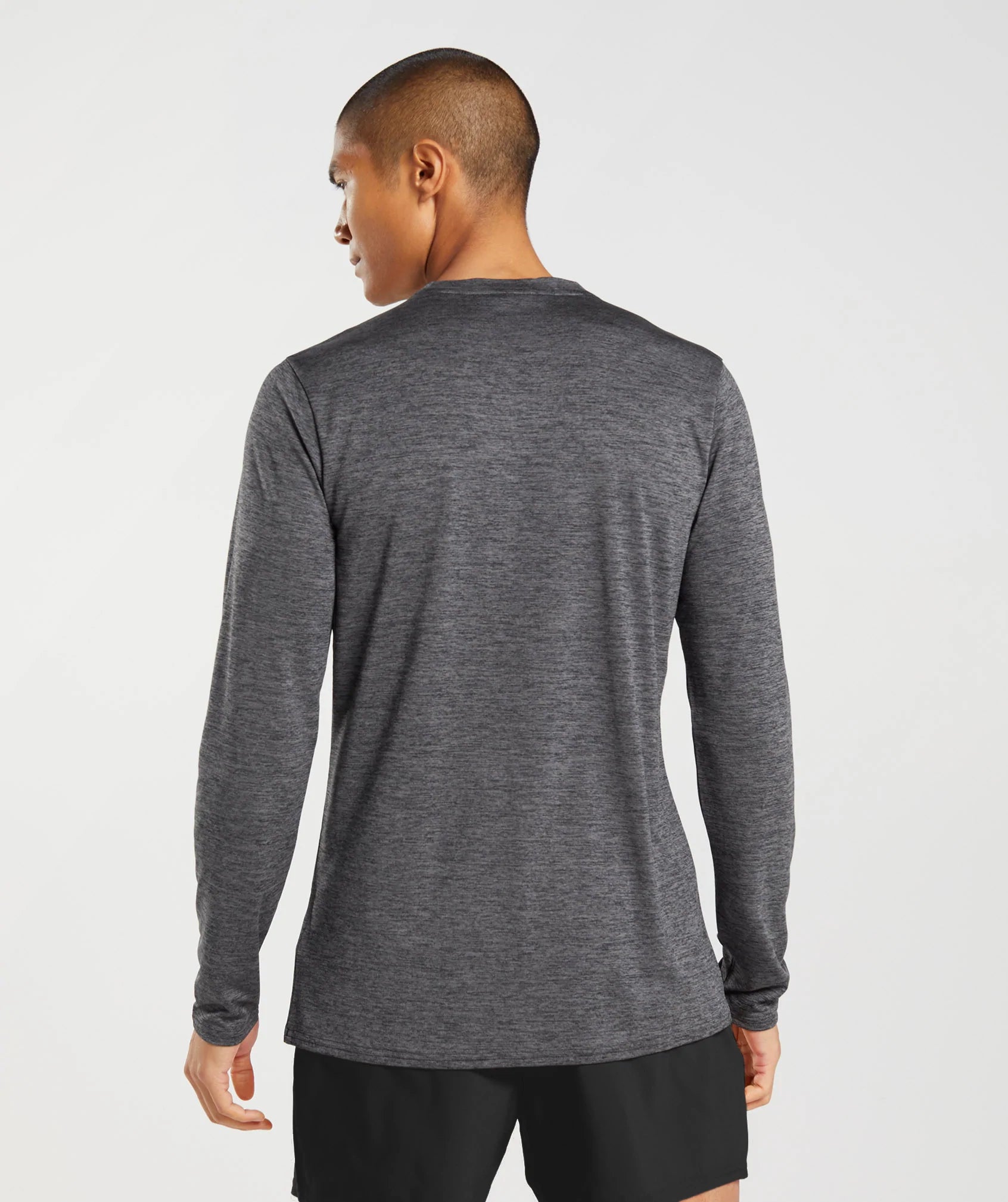 Arrival Long Sleeve T-Shirt in Black/Silhouette Grey Marl - view 2