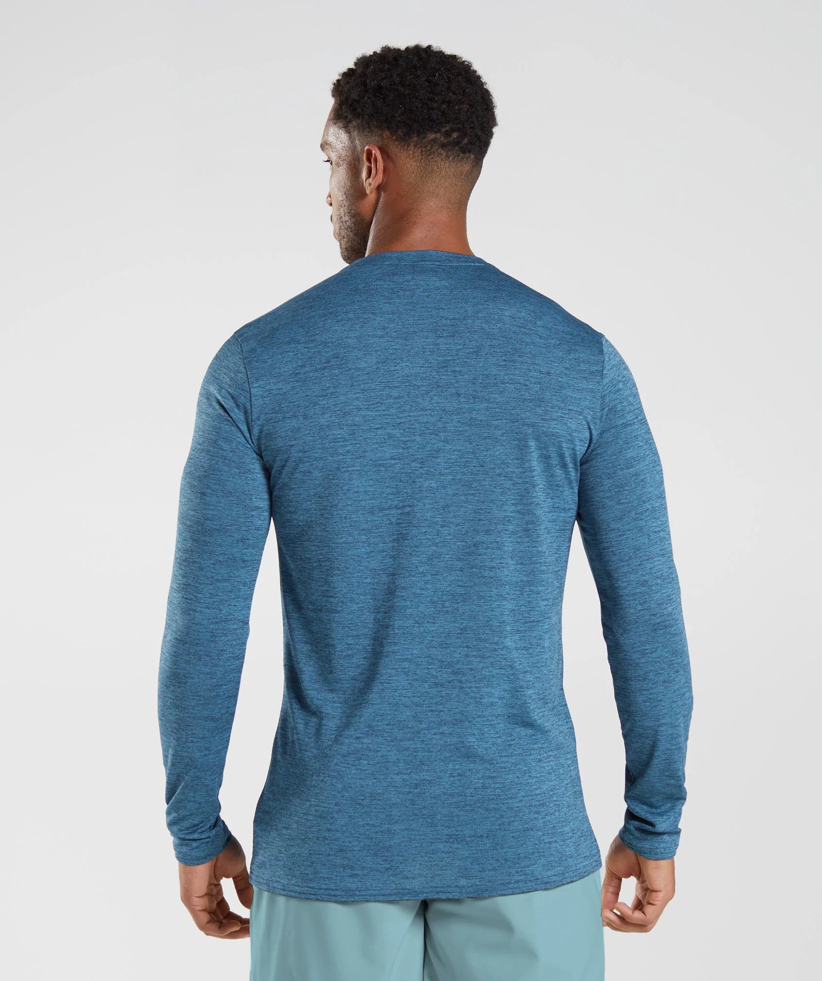 Arrival Marl Long Sleeve T-Shirt in Navy/Lakeside Blue Marl - view 3