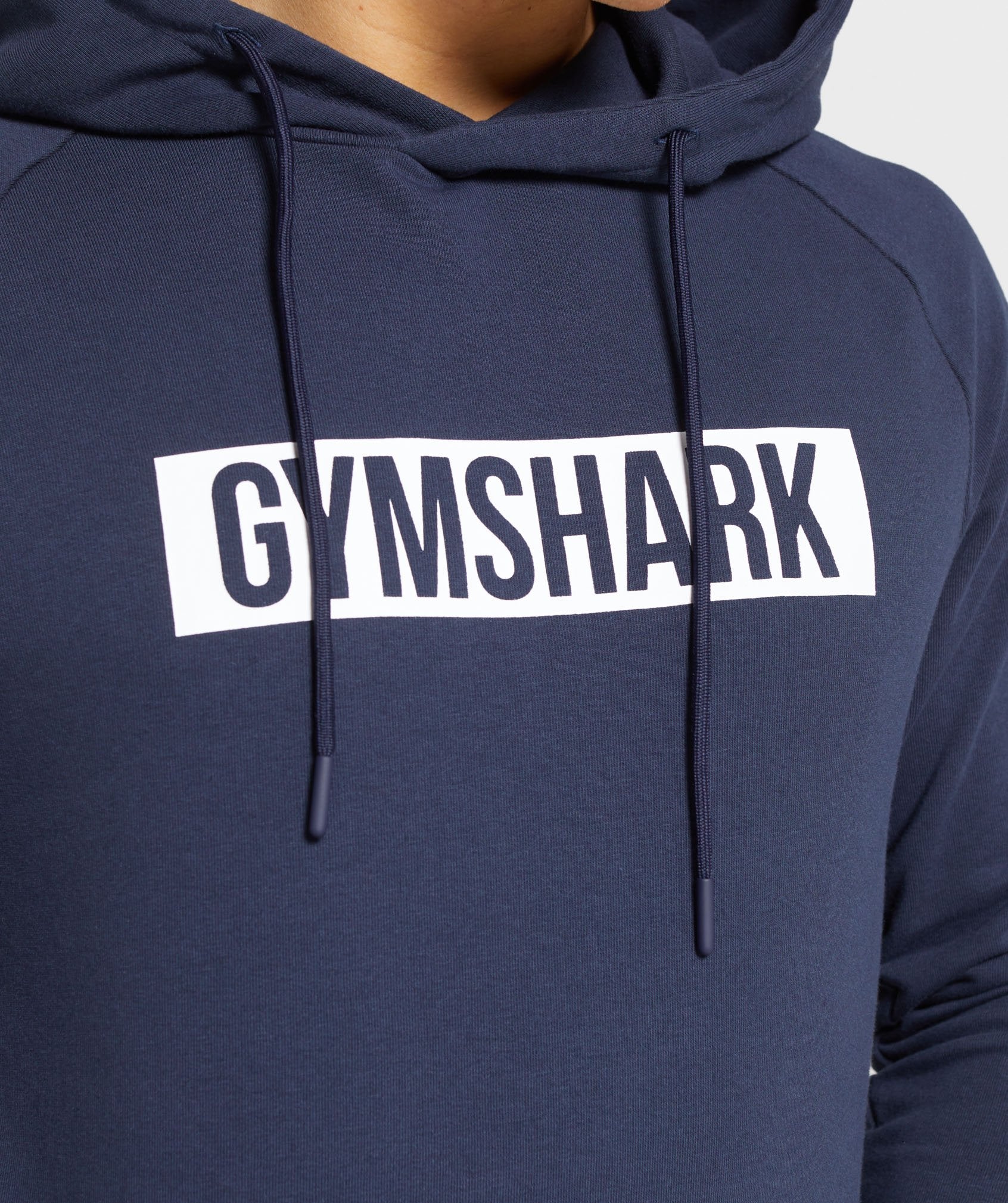 Block Hoodie in Dark Blue/White