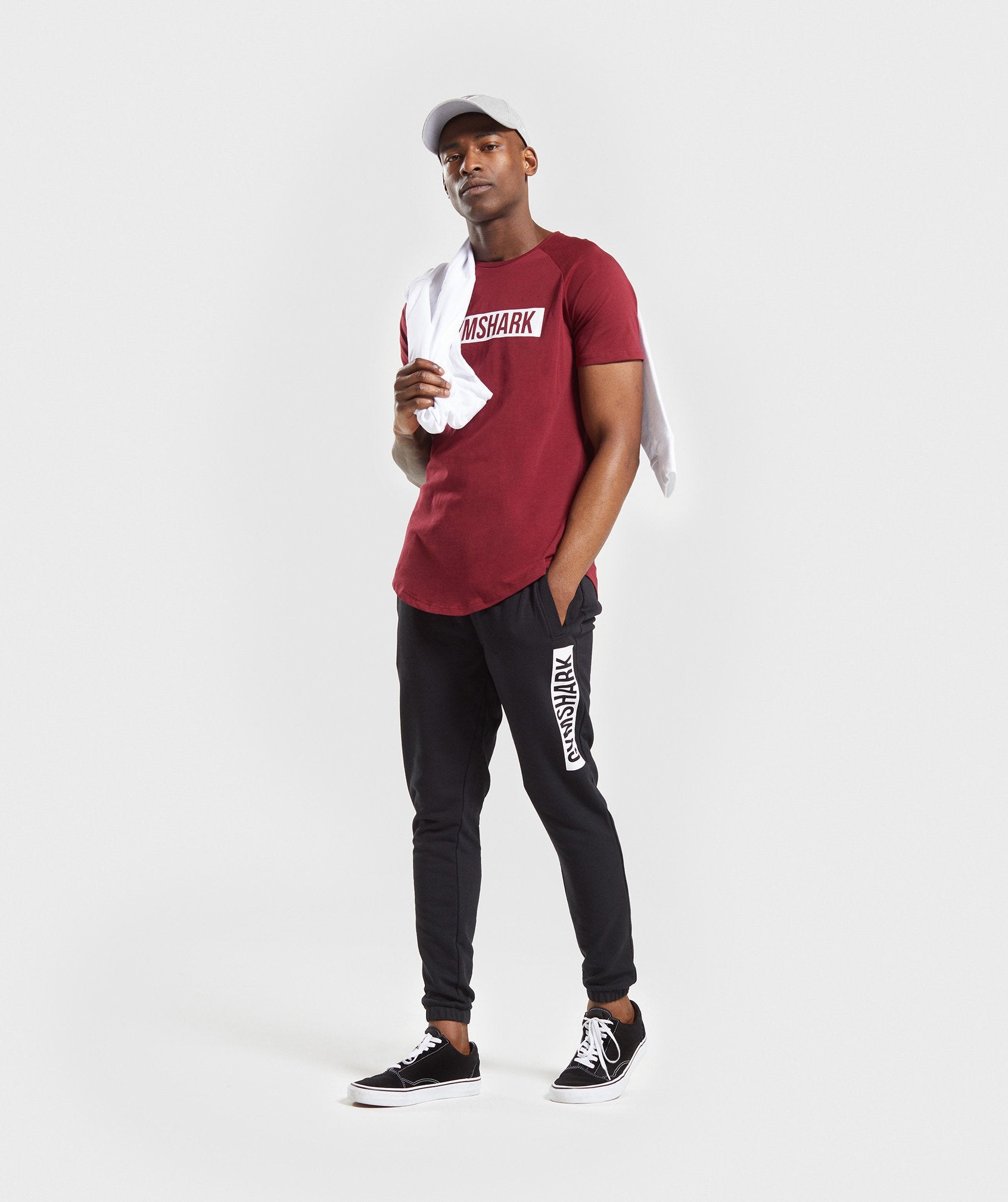 Block T-Shirt in Claret/White