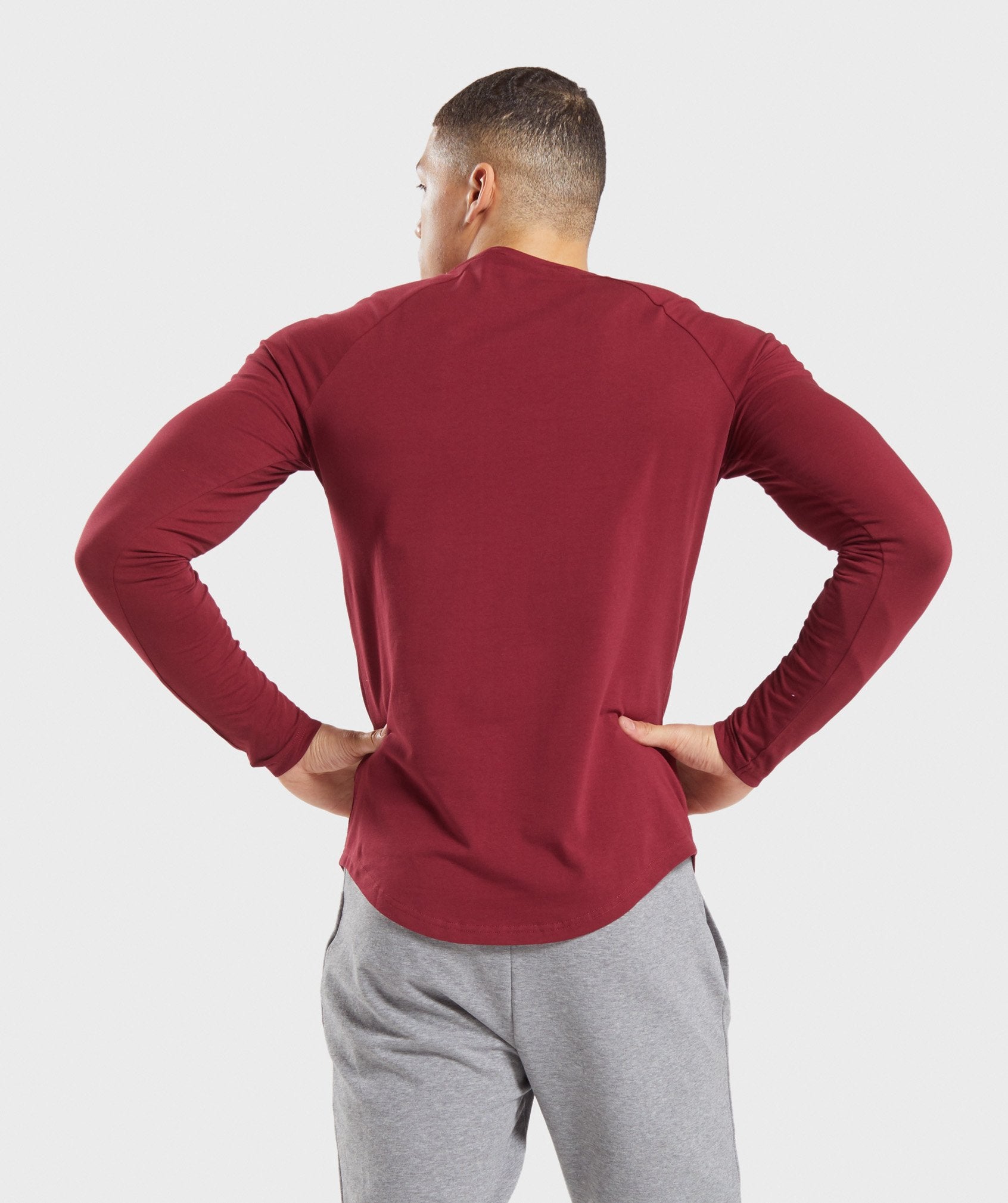 Block Long Sleeve T-Shirt in Claret