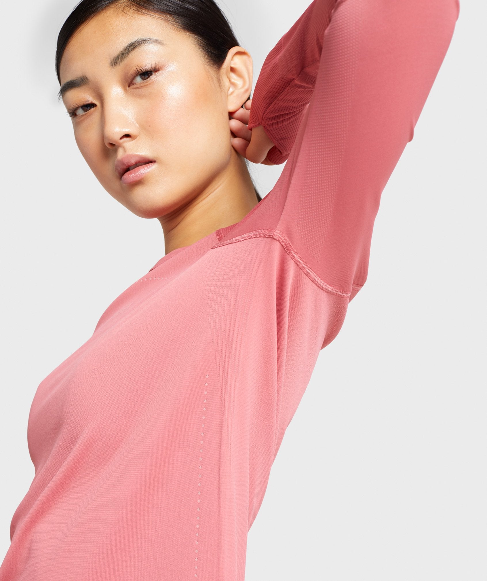 Breeze Lightweight Seamless Long Sleeve Top in Rose Slate - view 6