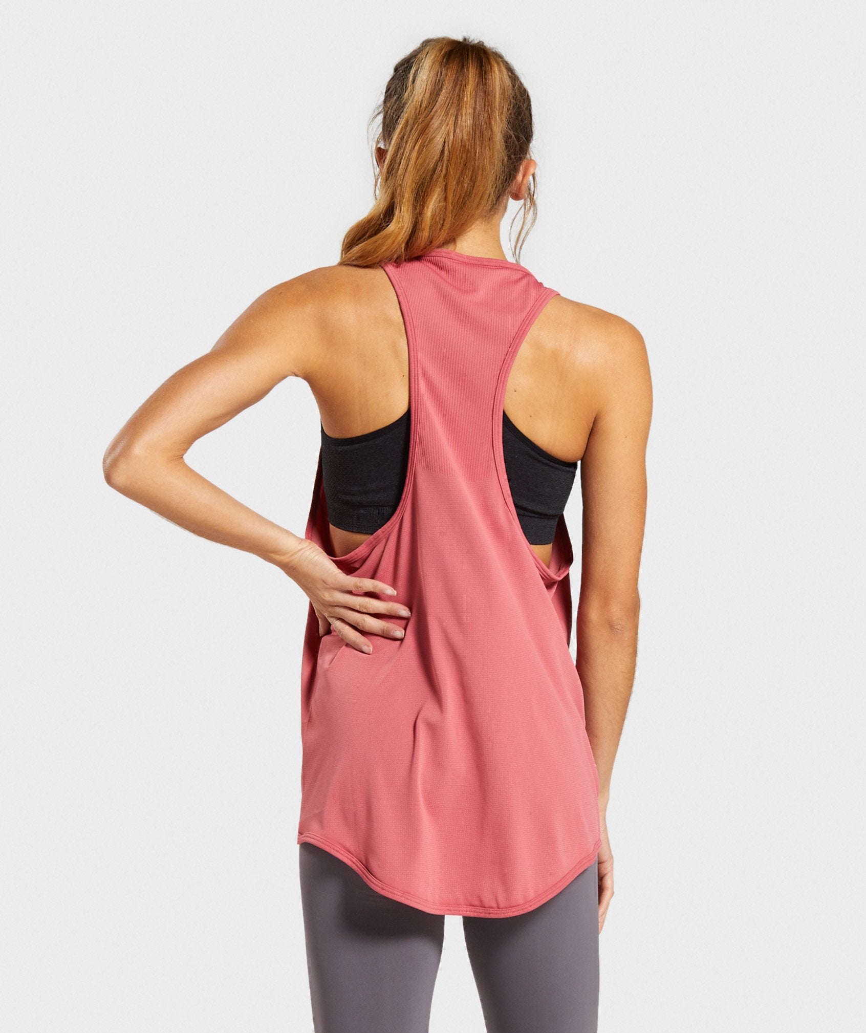 Breeze Lightweight Seamless Vest in Rose Slate - view 2