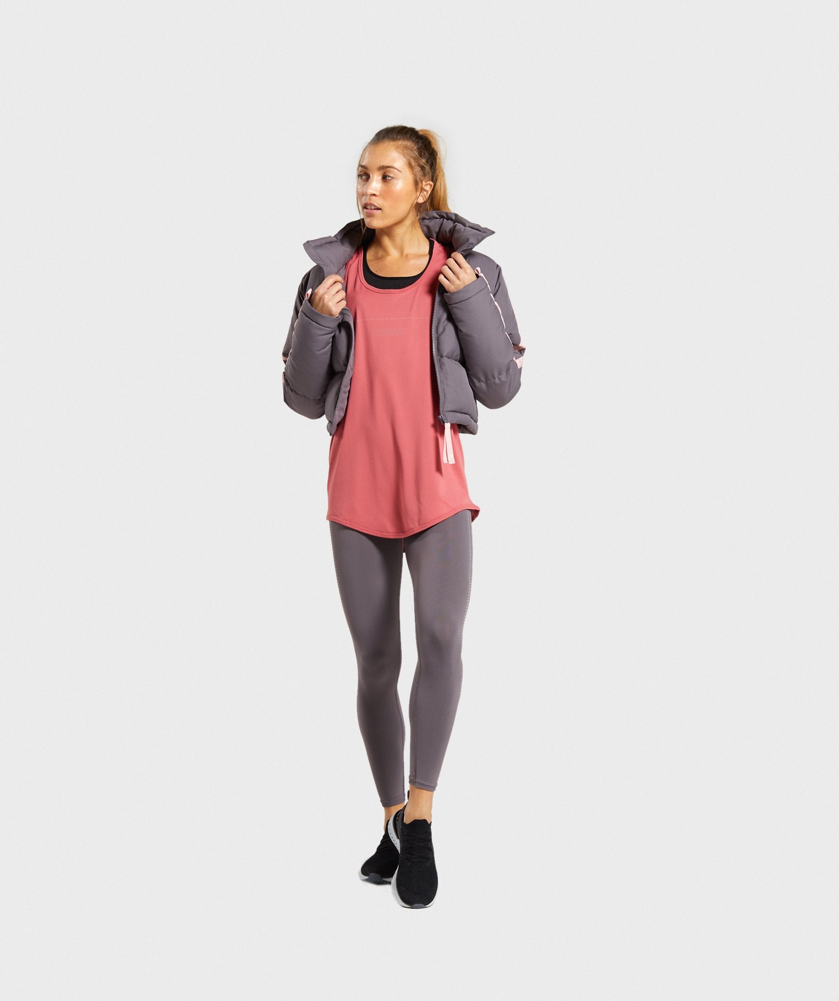 Breeze Lightweight Seamless Vest in Rose Slate - view 4