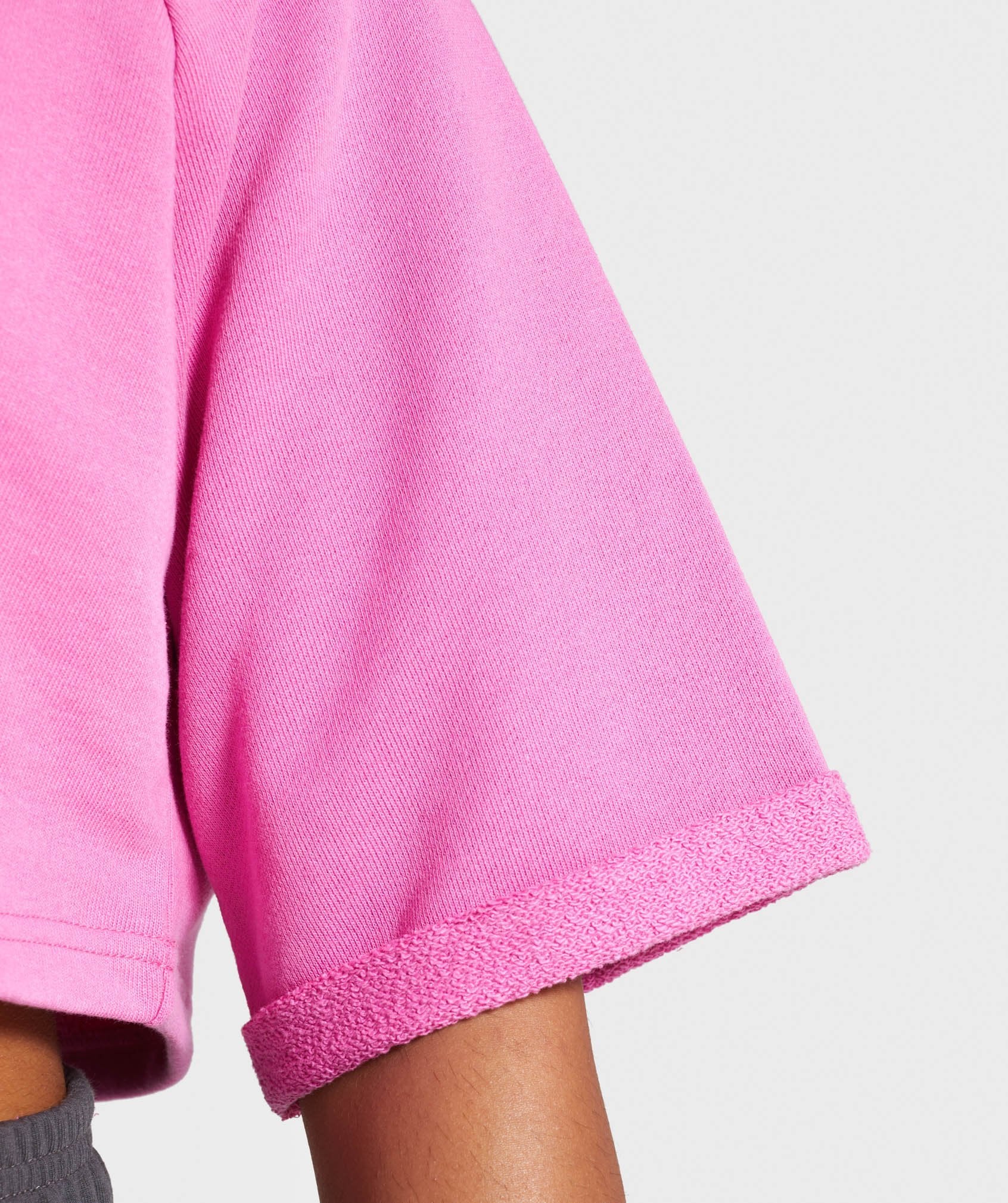 Be Brave Boxy Cropped Sweater in Pink - view 6