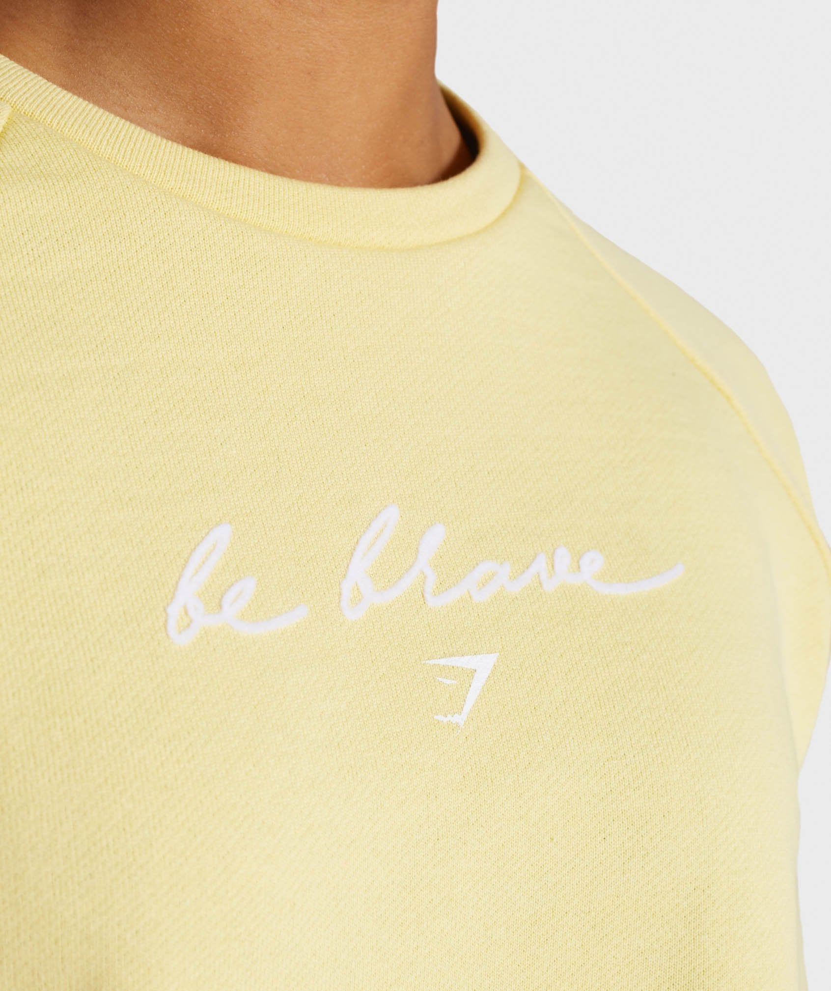 Be Brave Boxy Cropped Sweater in Yellow - view 6