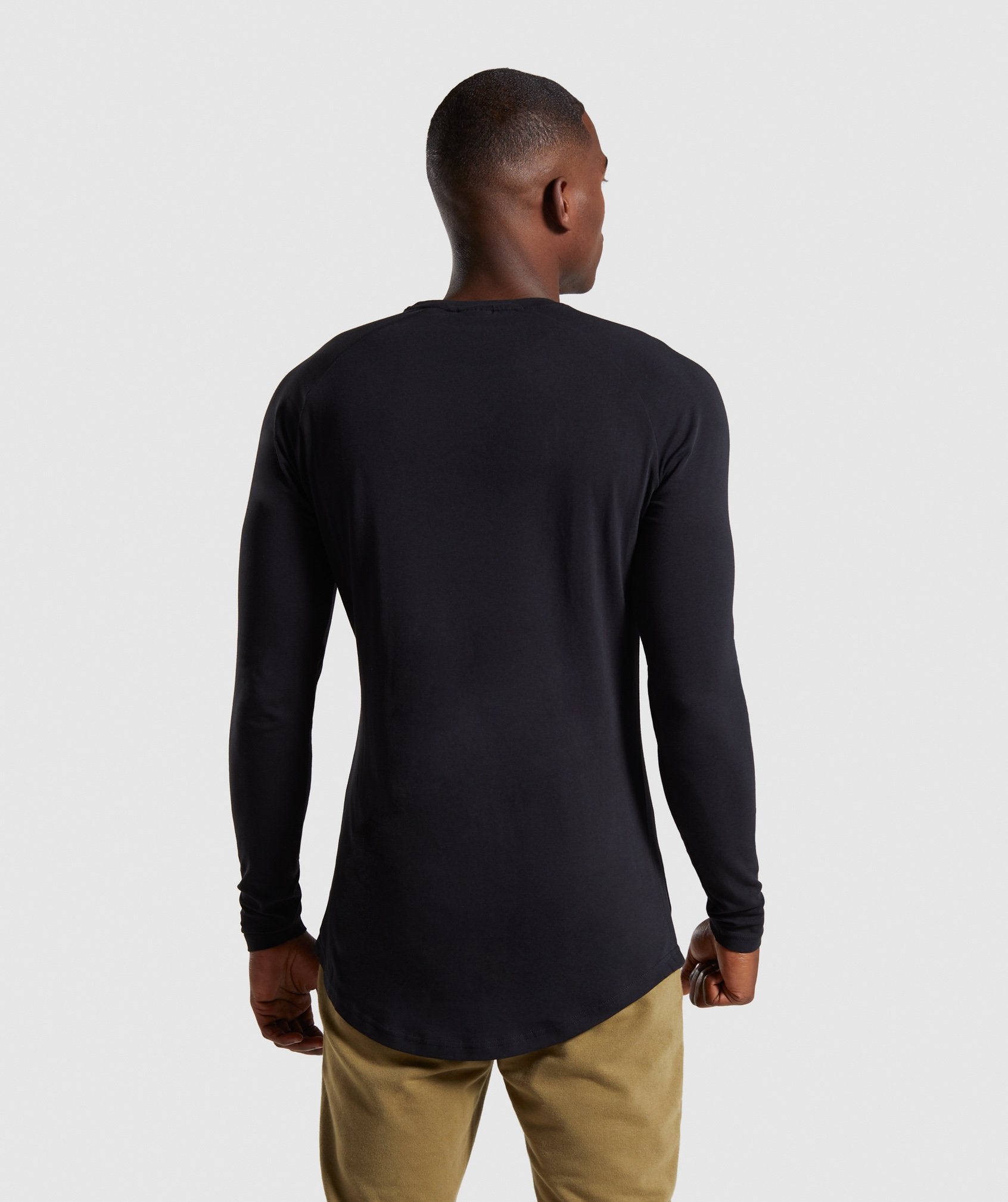 Block Long Sleeve T-Shirt in Black/Black