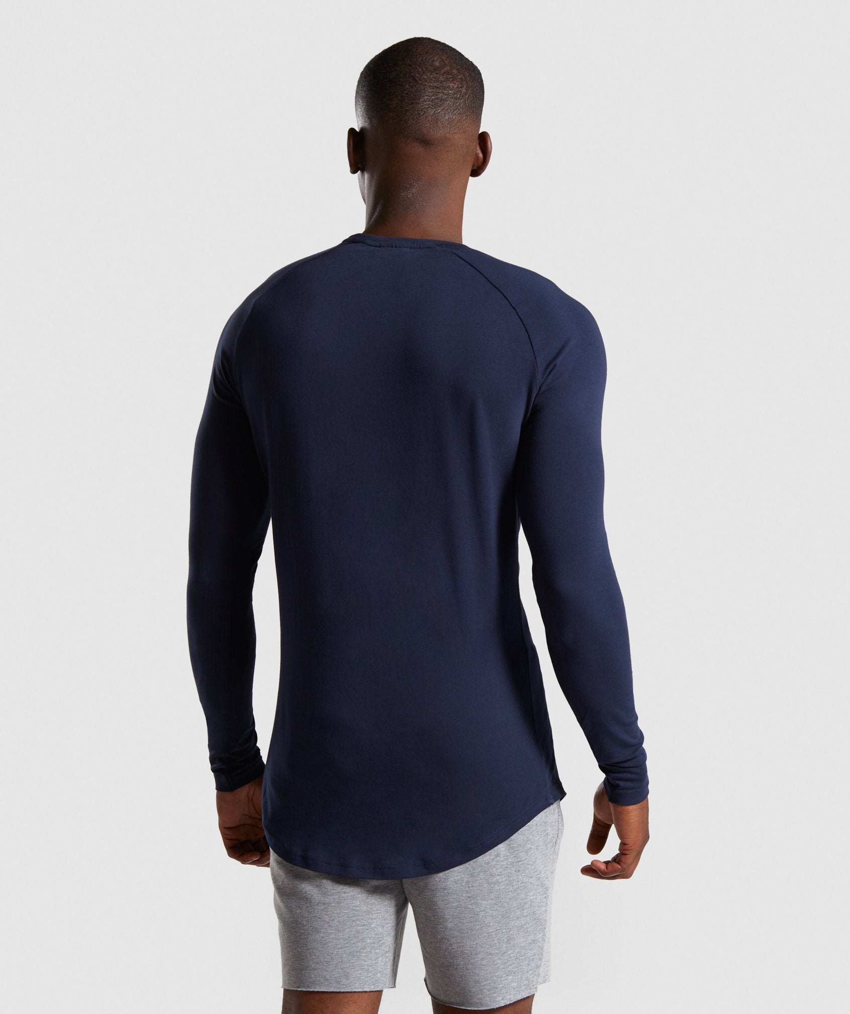 Block Long Sleeve T-Shirt in Dark Blue