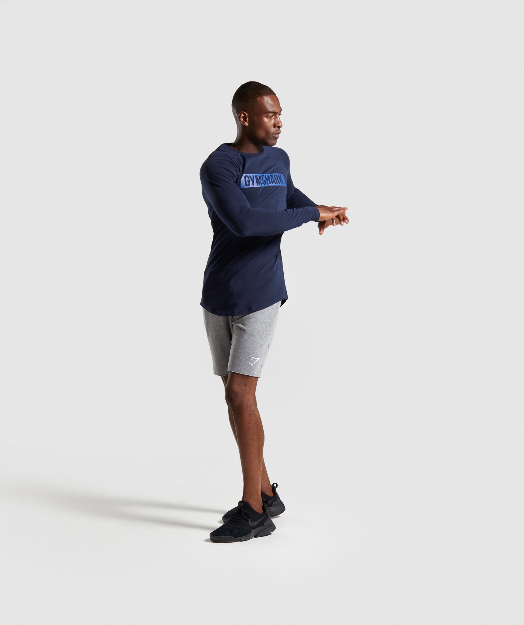 Block Long Sleeve T-Shirt in Dark Blue