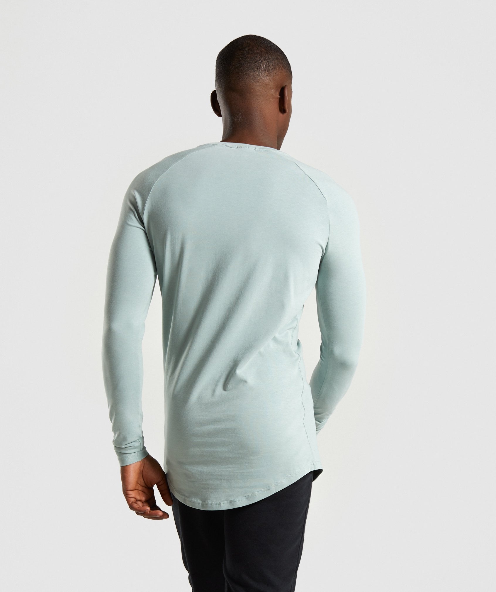 Block Long Sleeve T-Shirt in Light Blue - view 2
