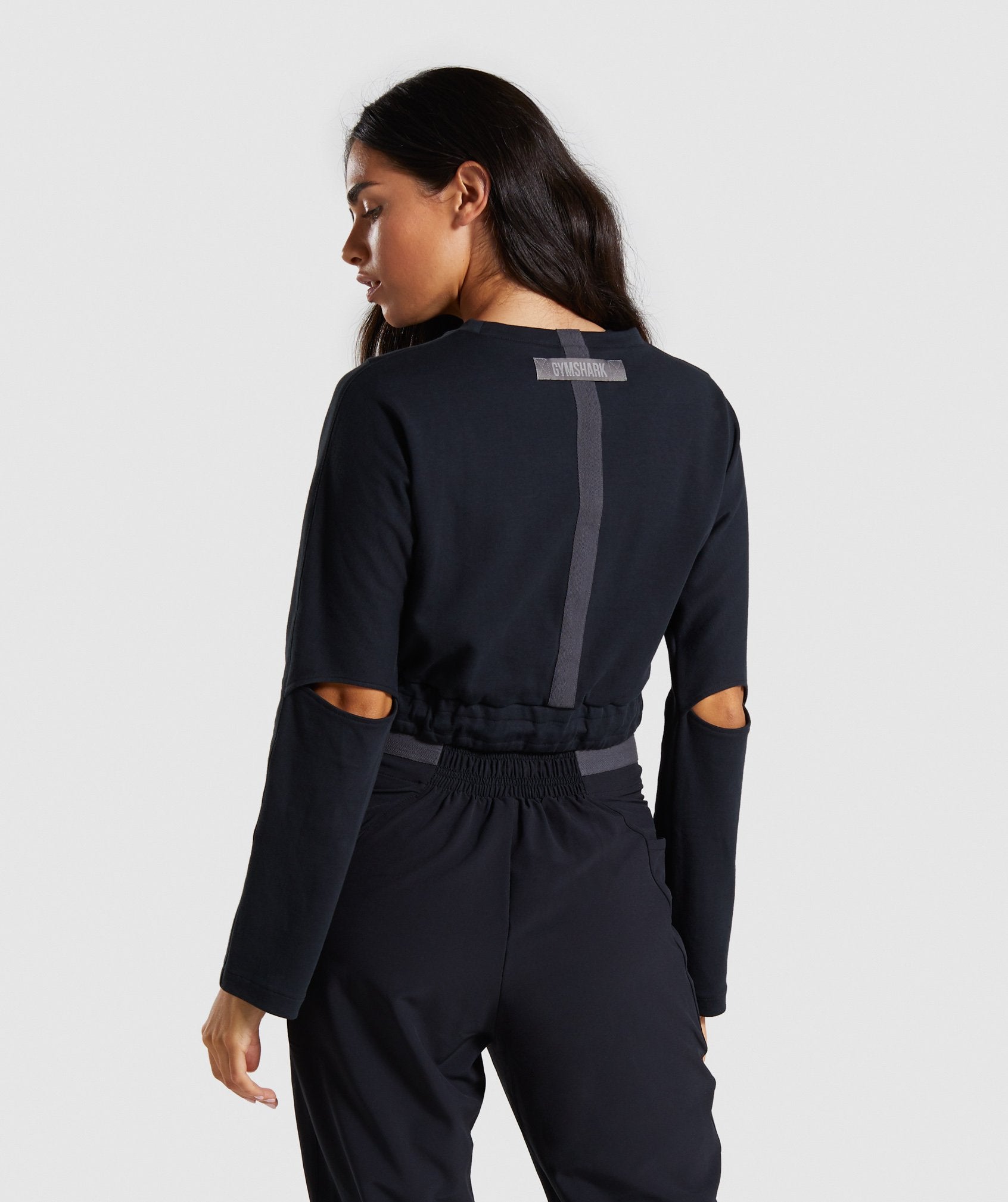 Box Utility Cropped Sweater in Black - view 2