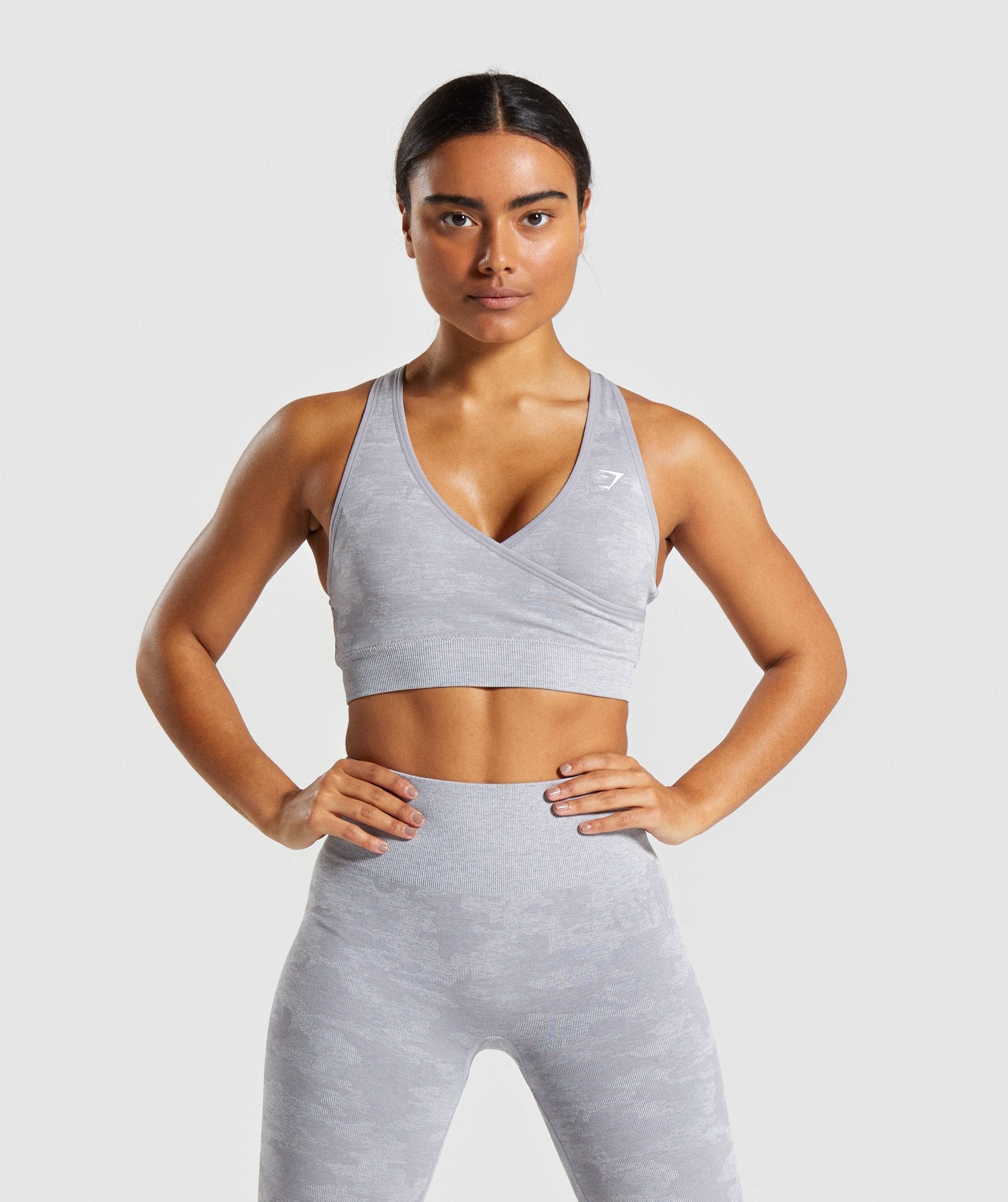 Gymshark Camo Seamless Sports Bra - Lilac