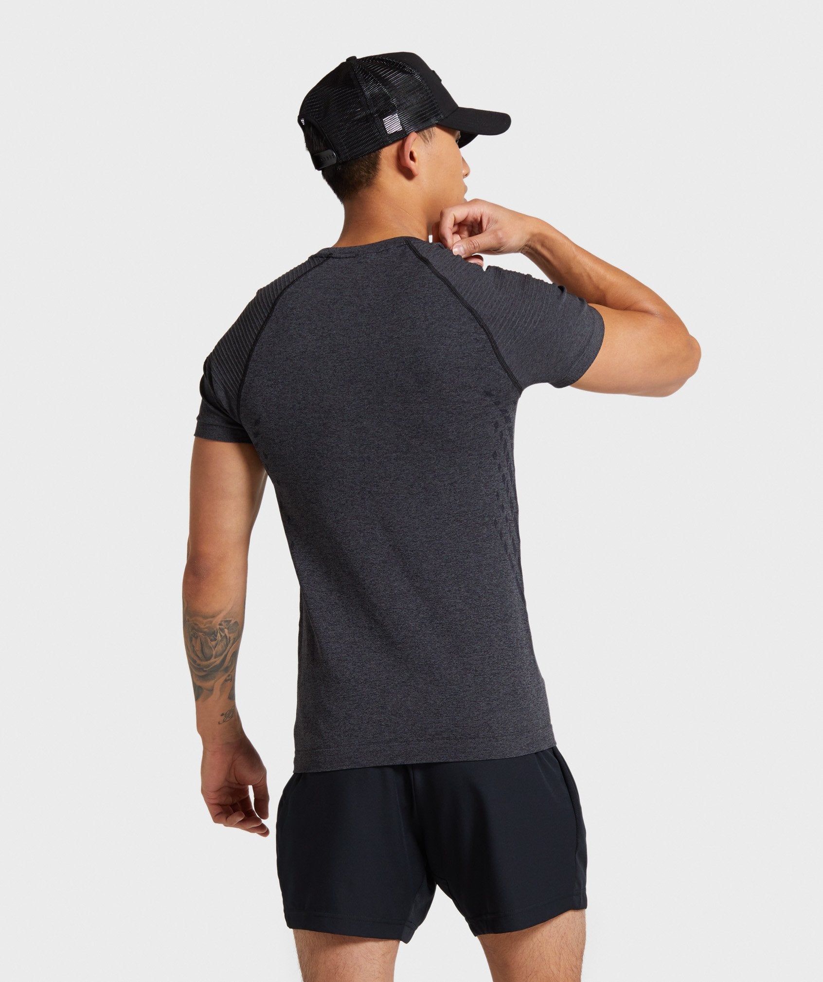 Gymshark Circuit Seamless T-Shirt - Black Marl Image B