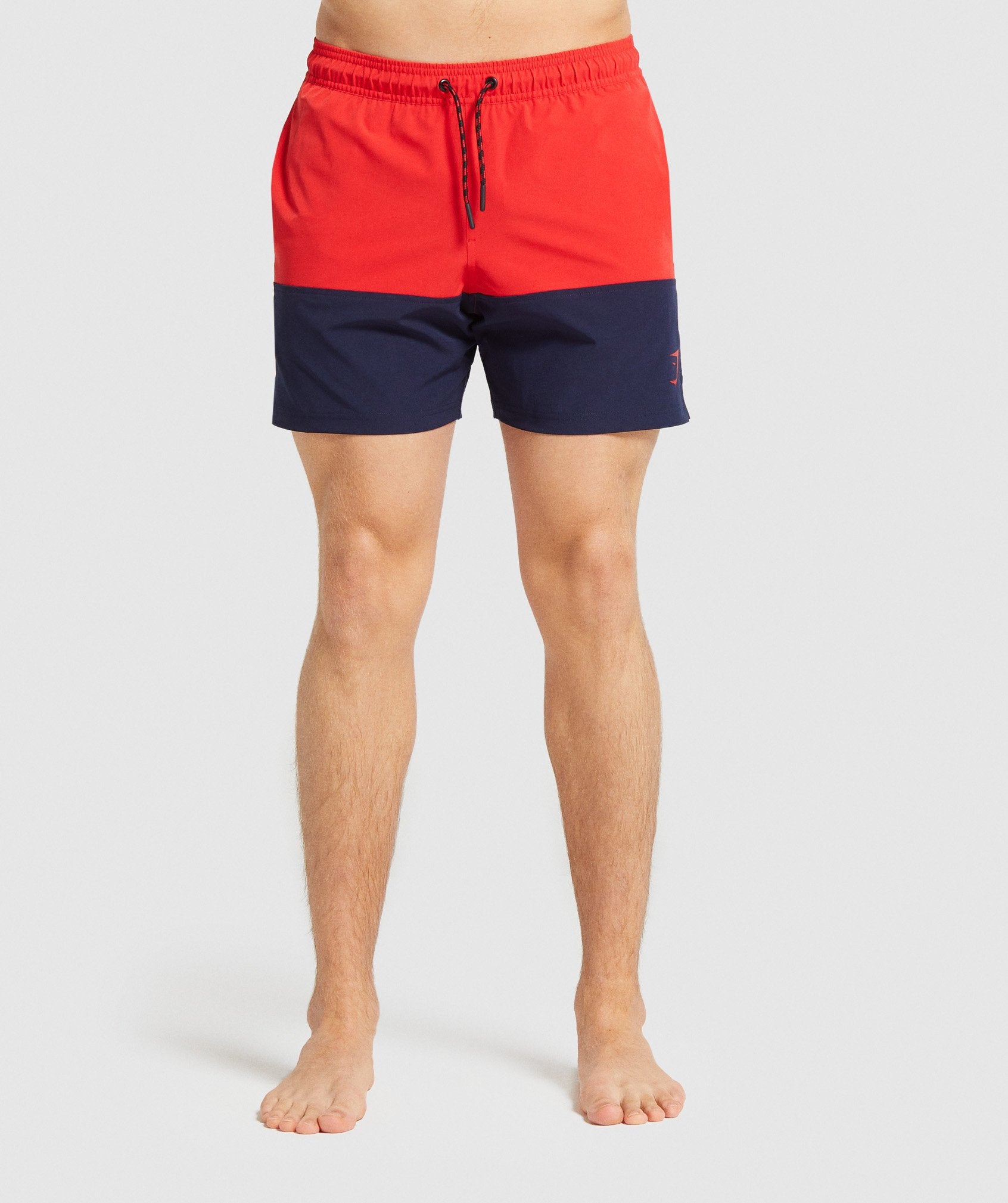 Colour Block Swim Shorts in Red