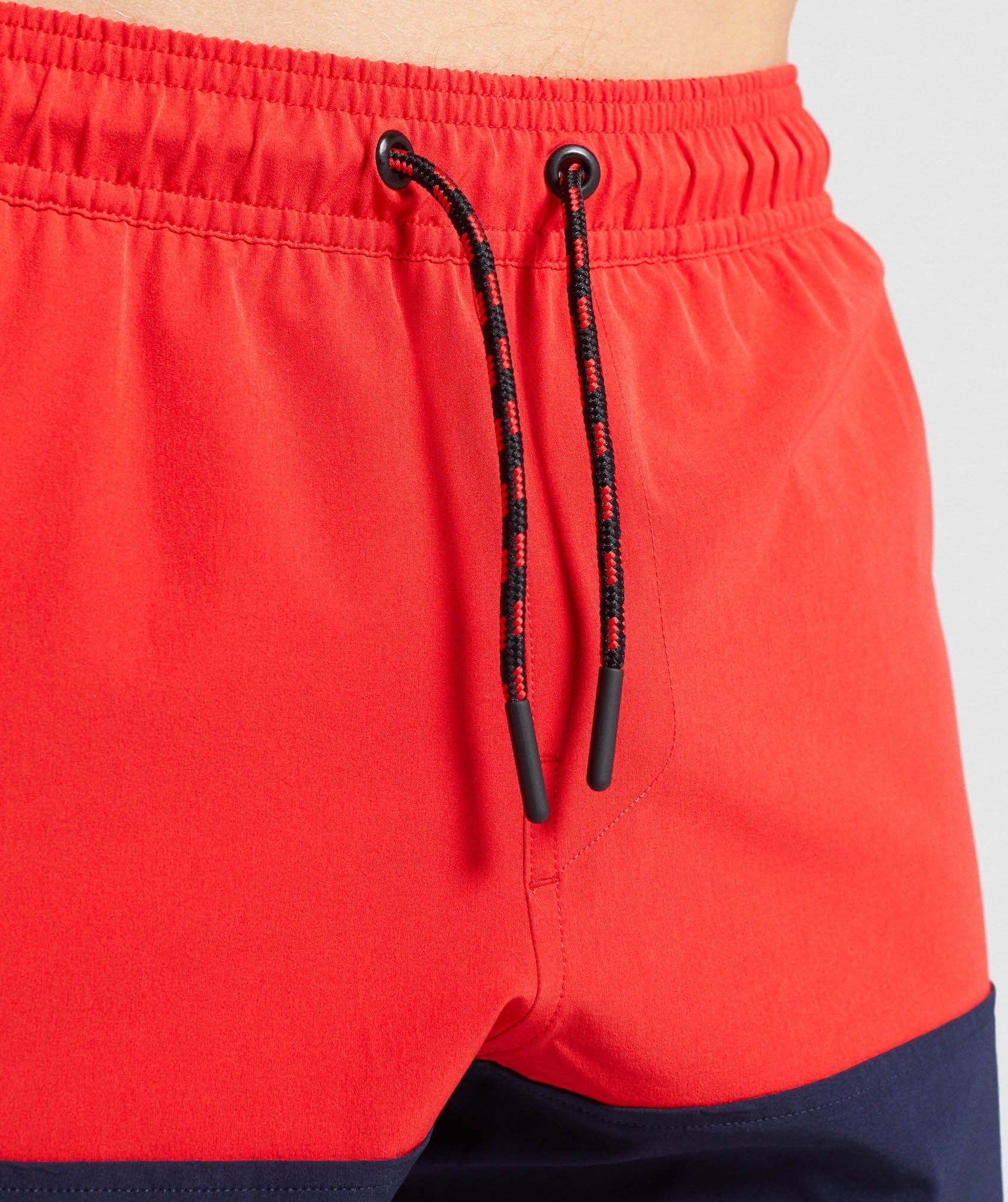 Colour Block Swim Shorts in Red