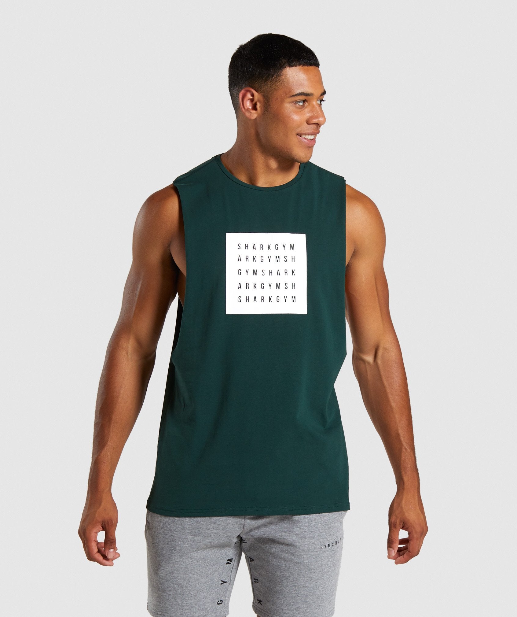 Contrast Drop Armhole Tank in Green - view 1